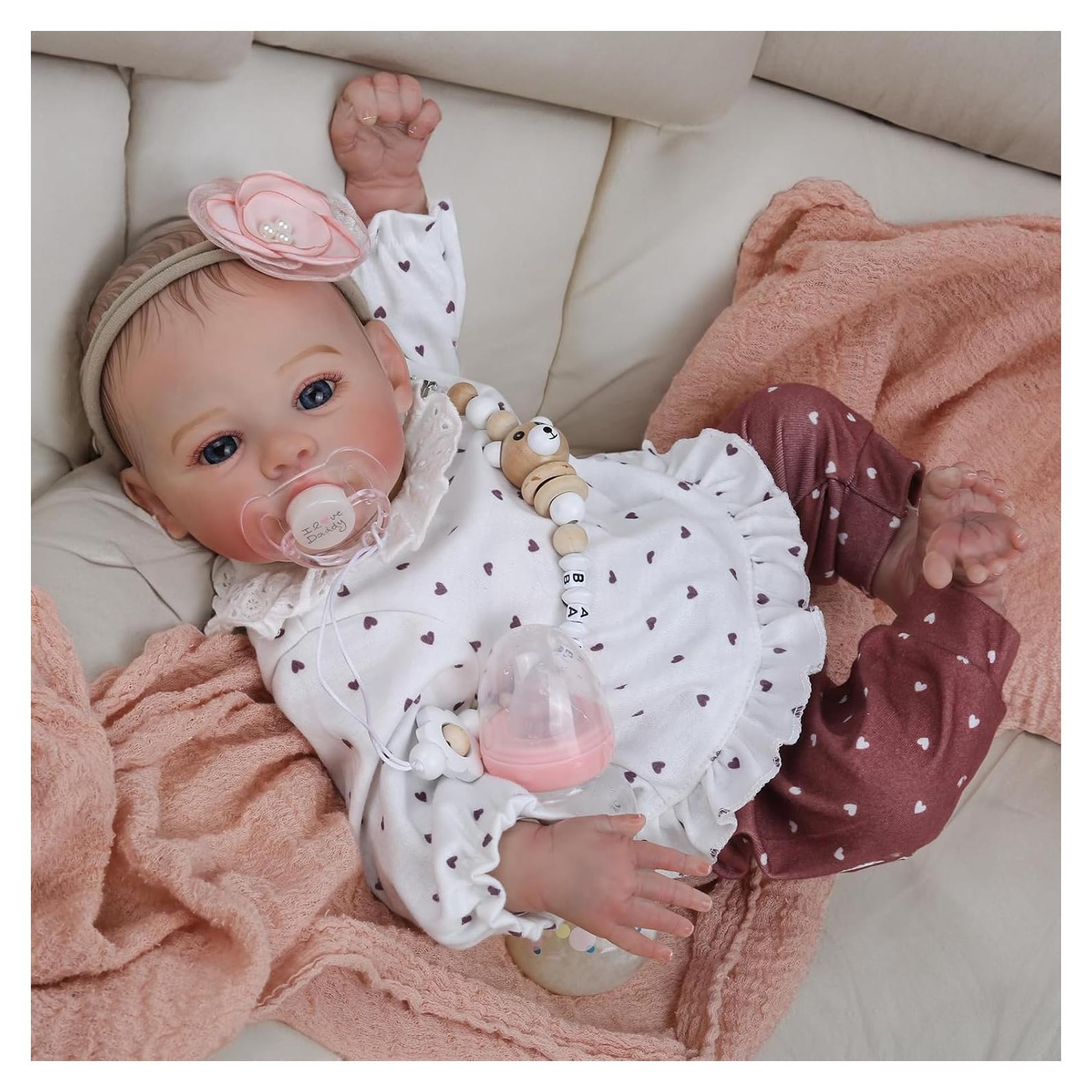 Muñeca de bebé renacida KSBD Meadow 45.72 cm con accesorios