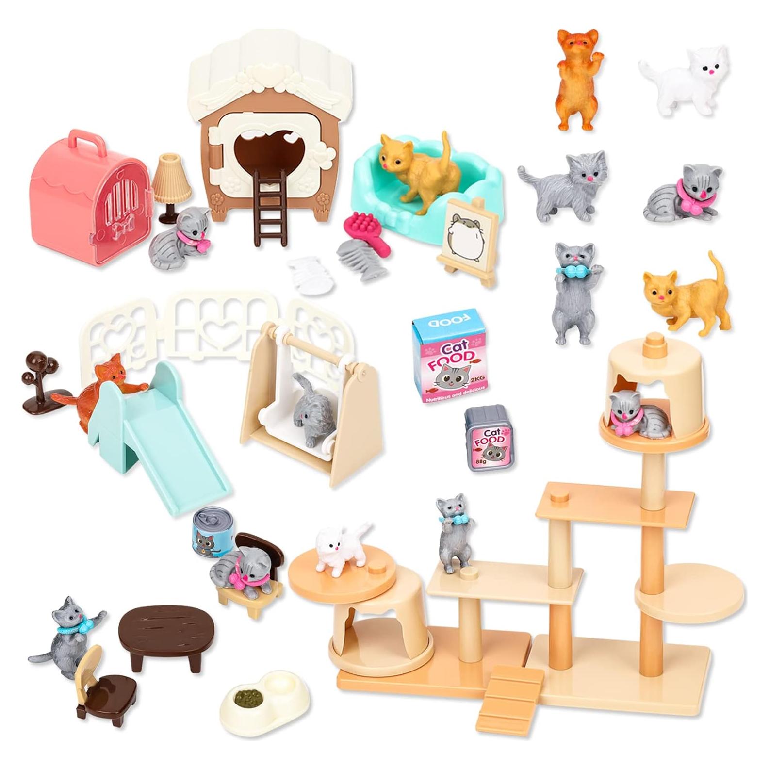 Juego de Figuras de Gato TQQFUN 43 Piezas para Niños