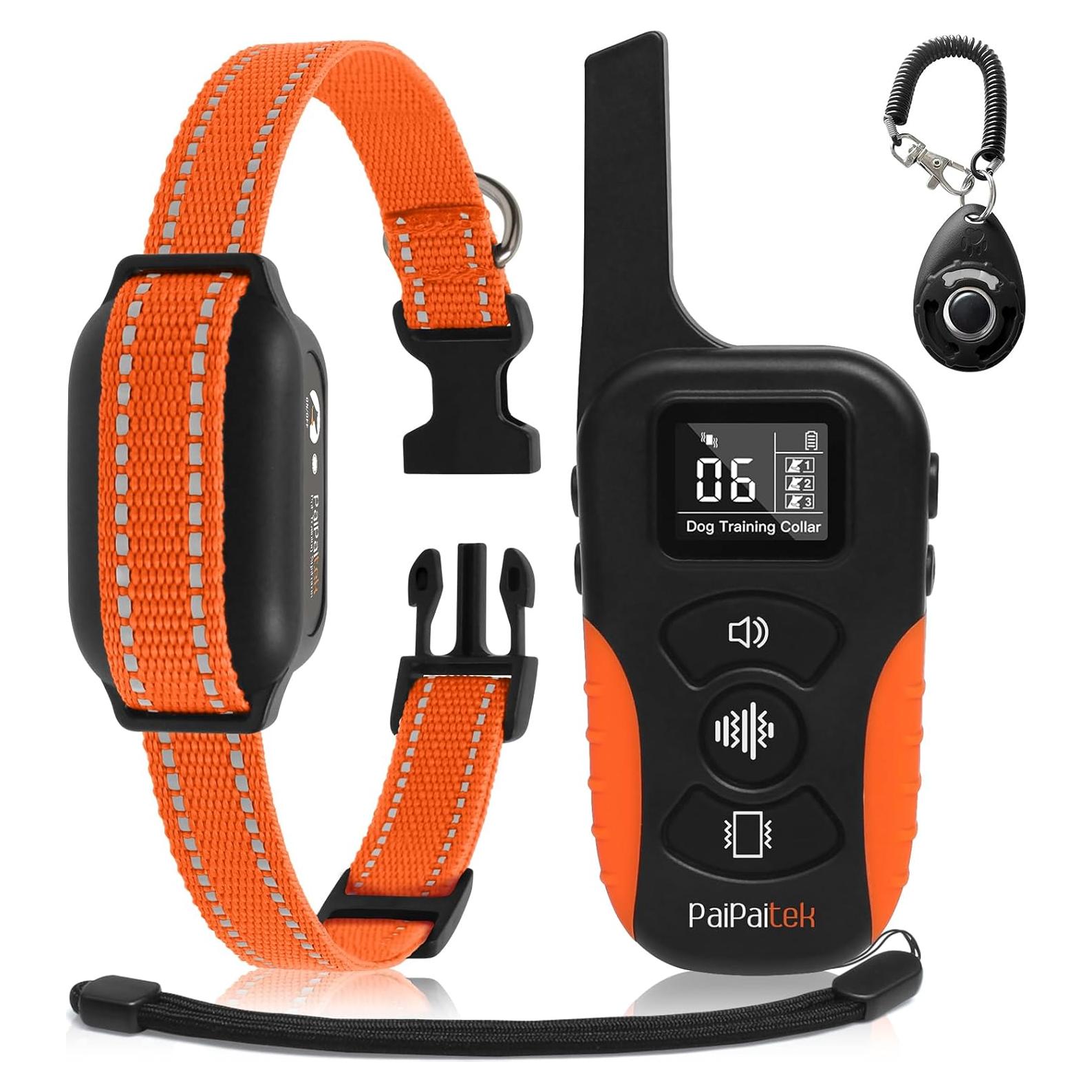 Collar Vibrante para Perros PaiPaitek PD 519V - Sin Choque, Impermeable, 1006m