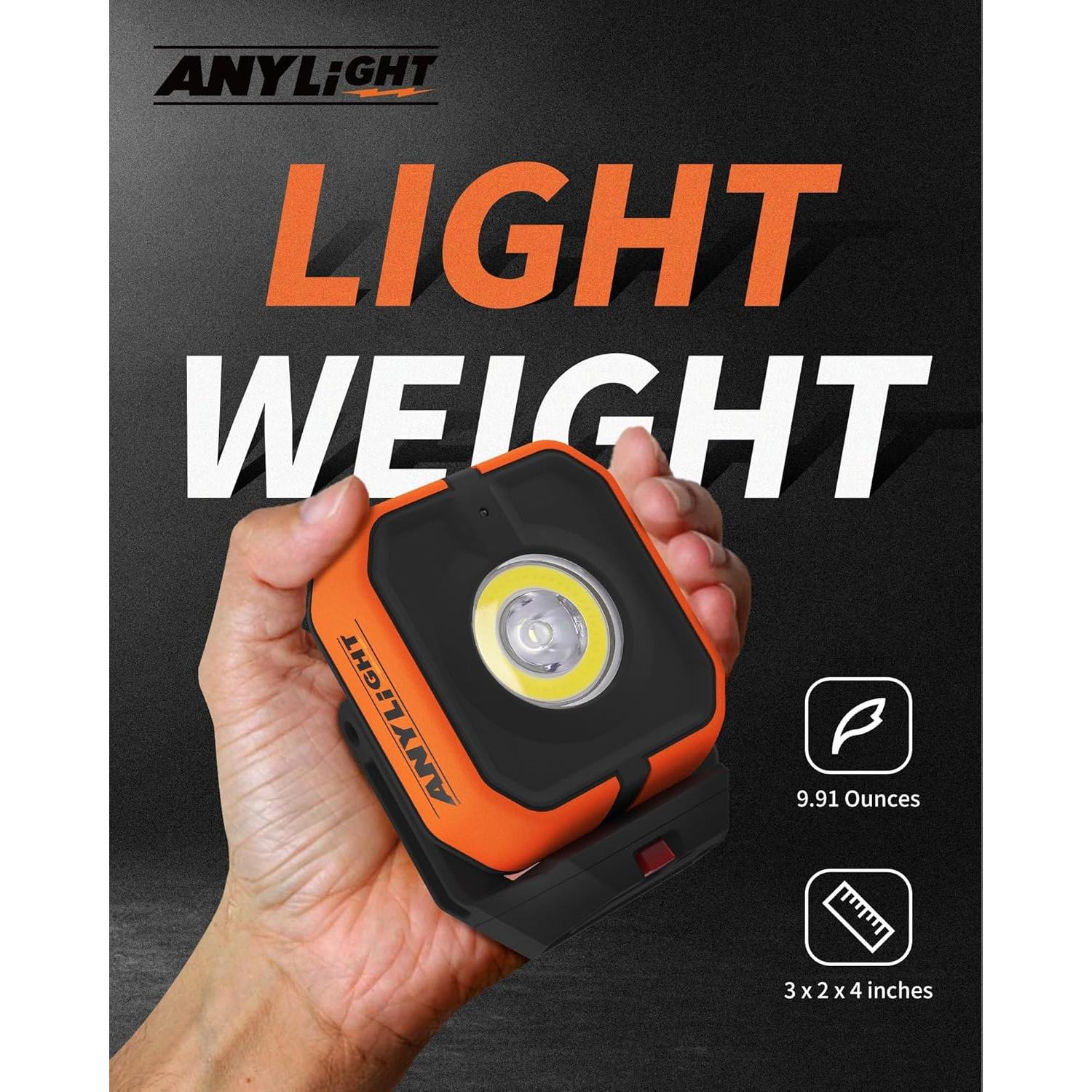 Luz de Trabajo Recargable Anylight 1200LM IP65 4 Modos