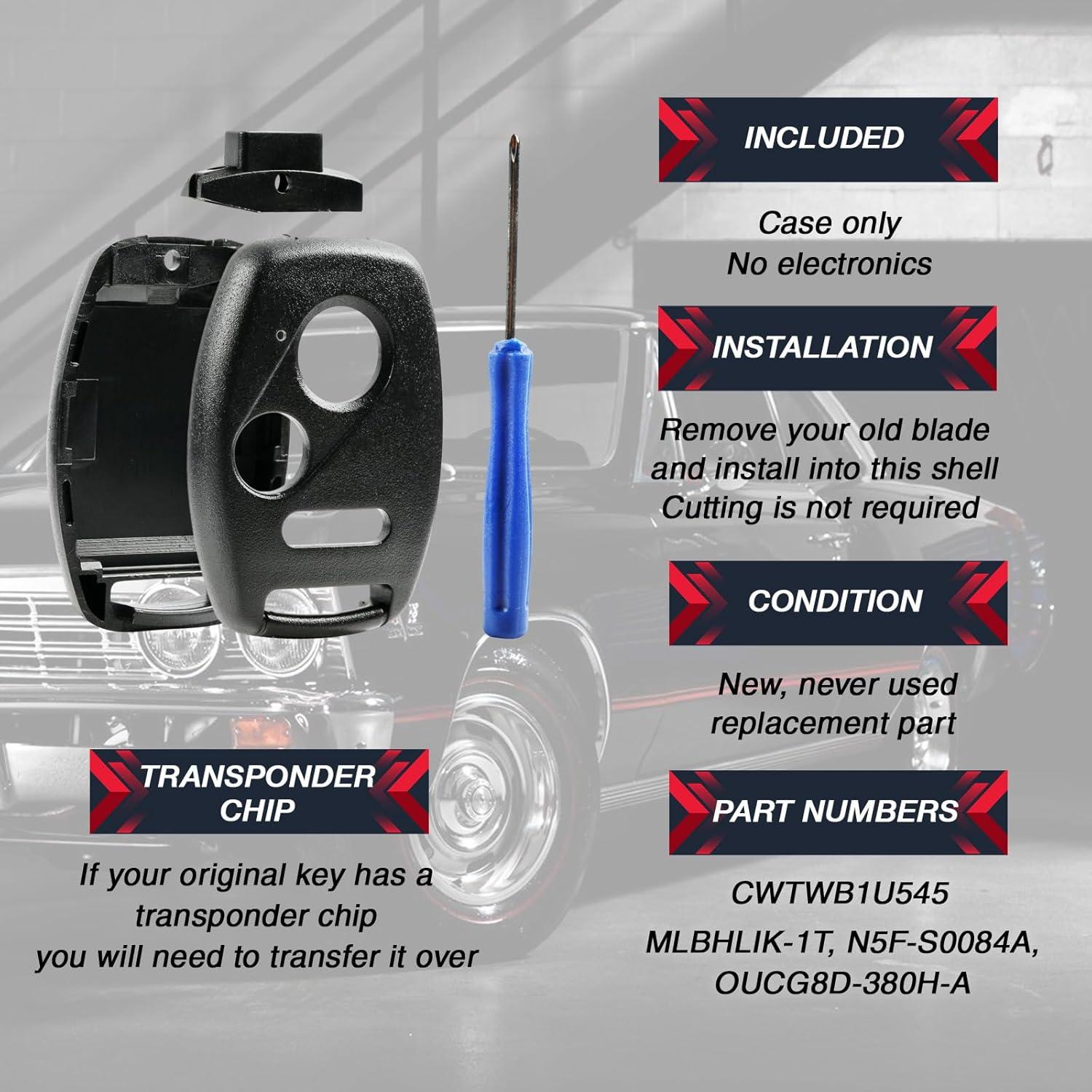 Carcasa de Llave Honda Accord Civic CR-V 3 Botones