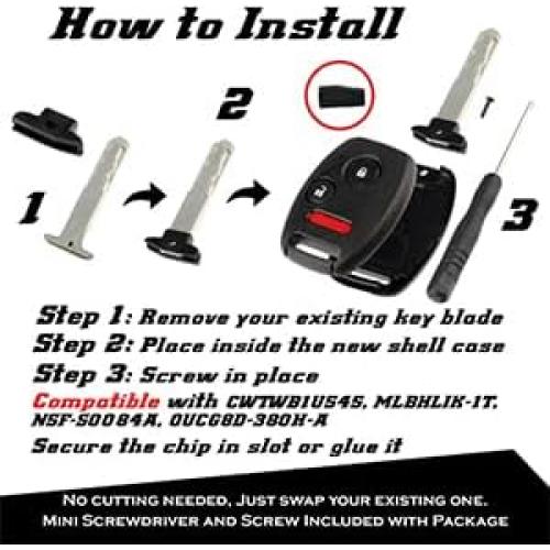 Carcasa de Llave Honda Accord Civic CR-V 3 Botones