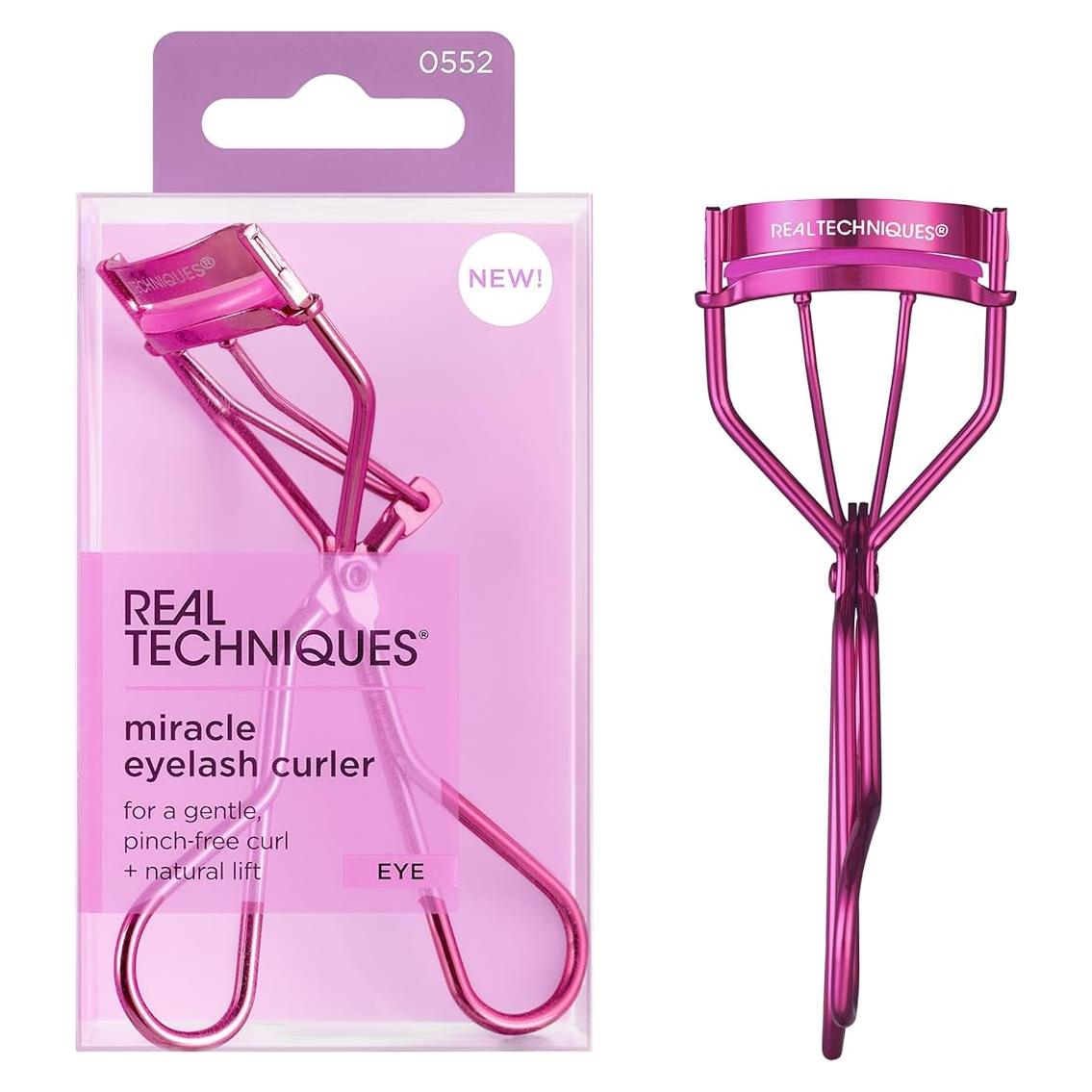 Rizador de Pestañas Real Techniques Rosa, Sin Pellizcos, 1 Unidad