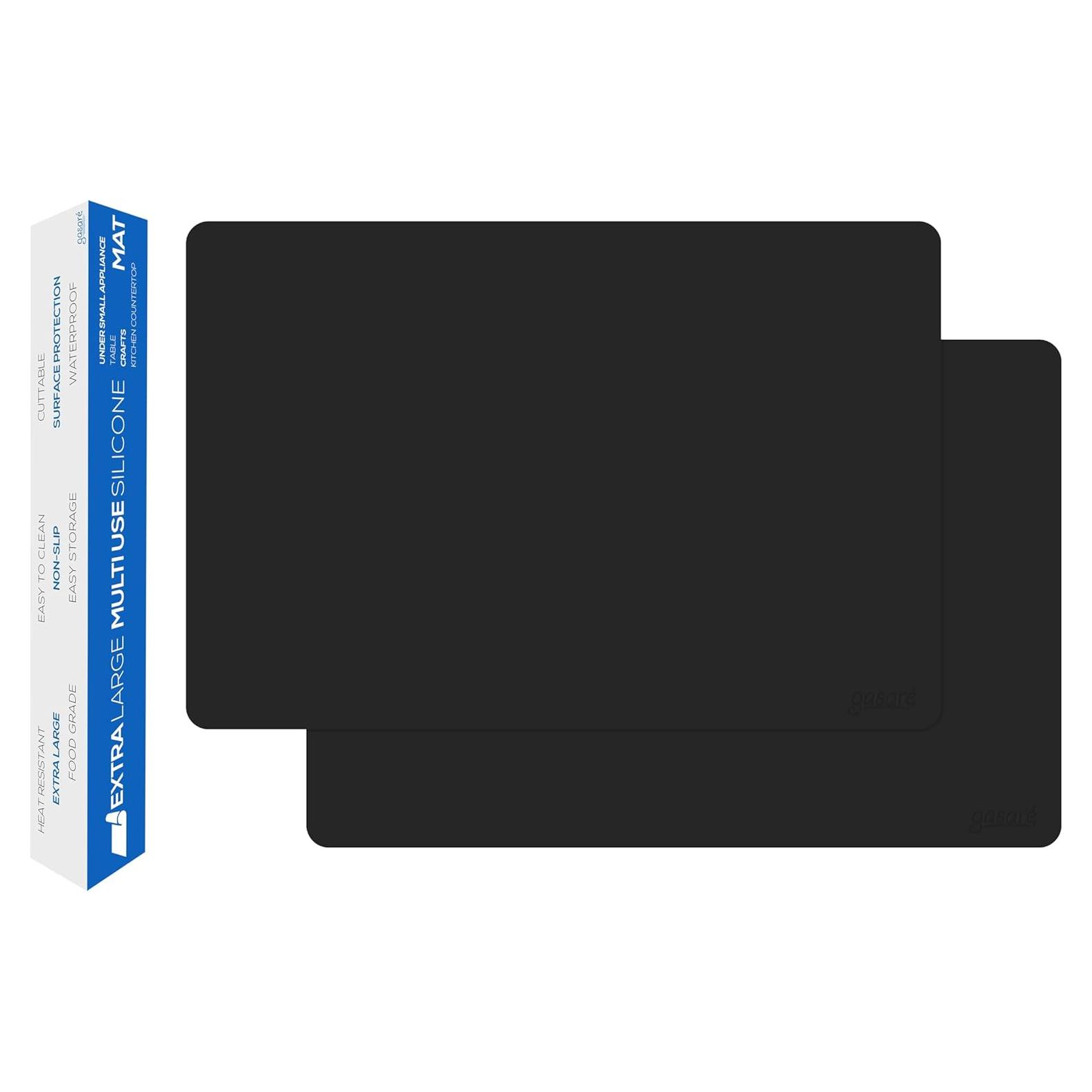 Set de 2 Alfombrillas de Silicona GASARÉ 63.5x43.2cm Negro
