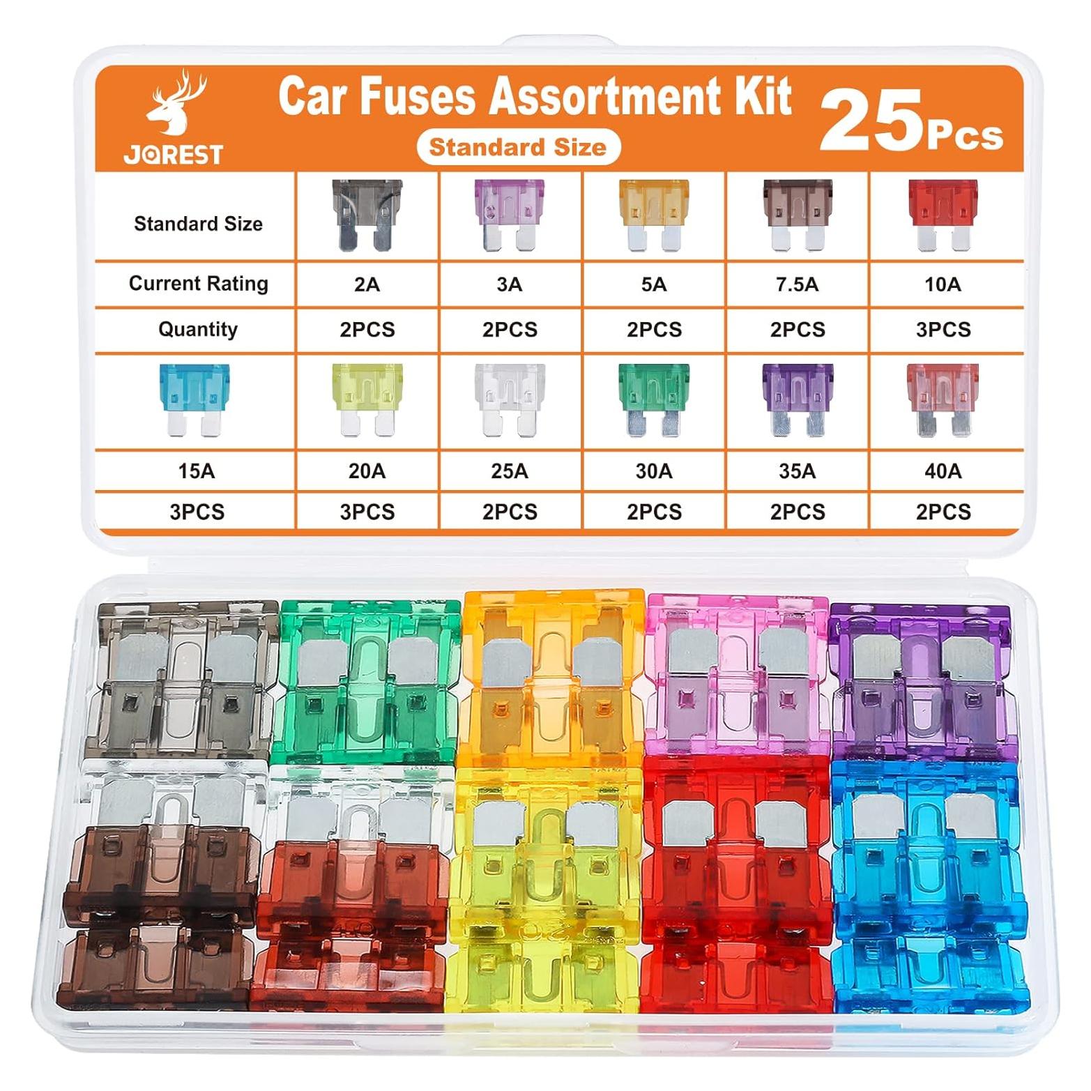 Kit de Fusibles Estándar JOREST 25 Piezas 2A-40A para Auto