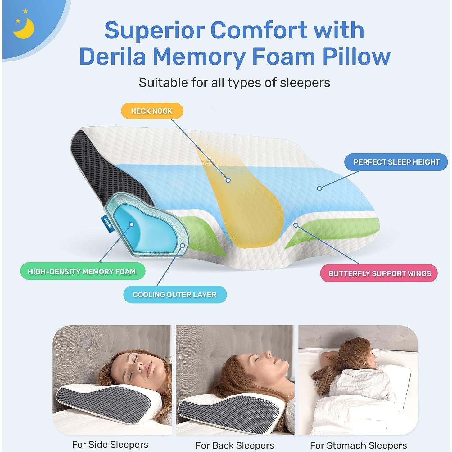 Almohada Cervical Queen Derila Espuma Viscoelástica Soporte
