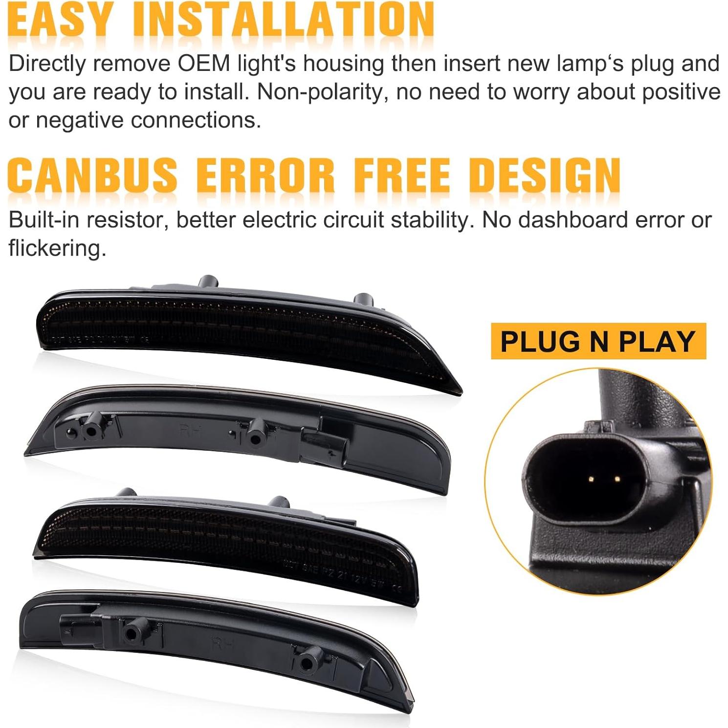 Luces de Marcador Lateral LED Gempro para Dodge Charger 2015-2023