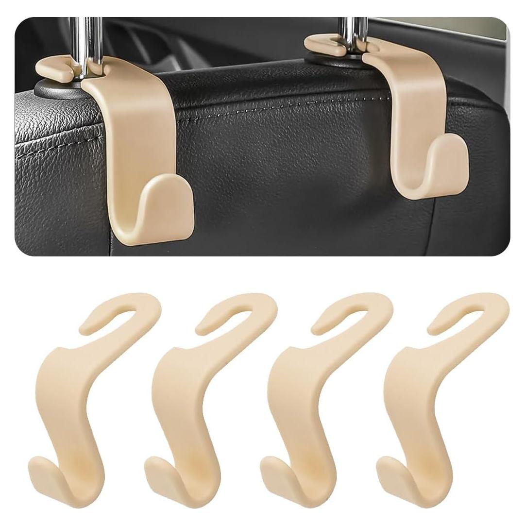 Ganchos para Reposacabezas de Auto Hanemia 4PCS Beige