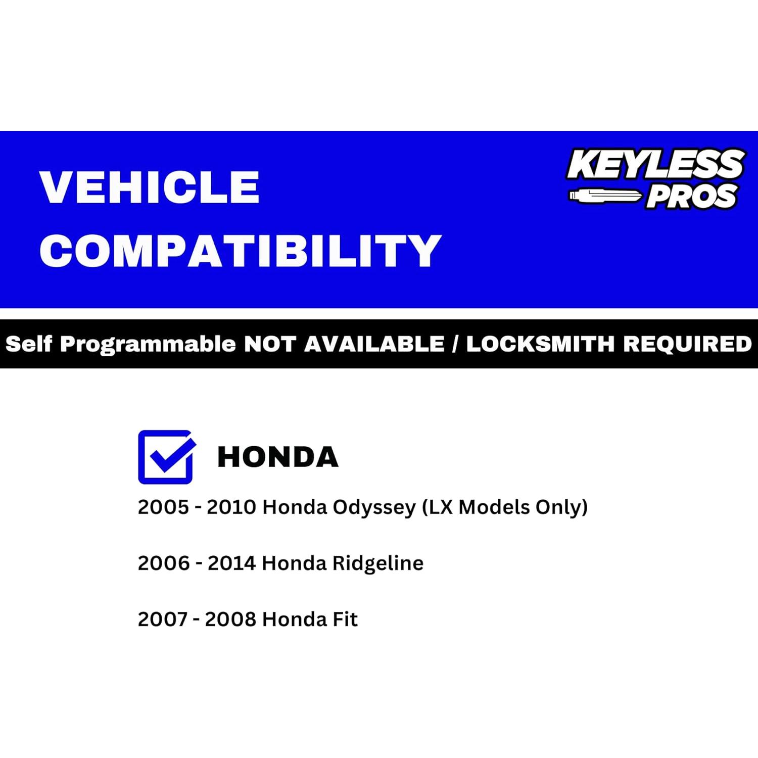 Control Remoto Honda Fit/Odyssey/Ridgeline 3 Botones