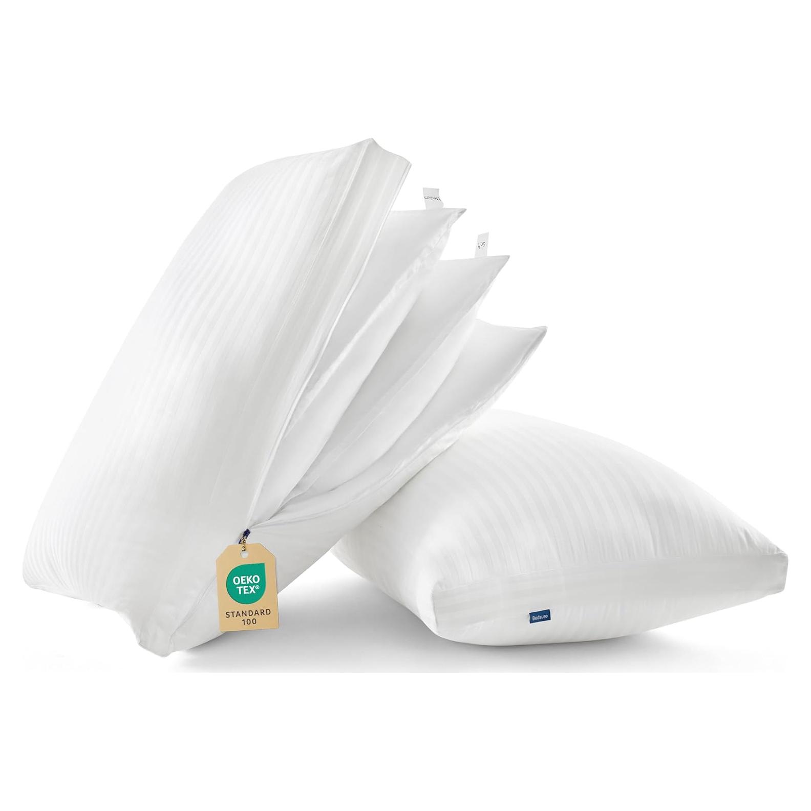 Bedsure Adjustable Layer Bed Pillows for Sleeping - Luxury, Fluffy Queen Pillows Set of 2, Assemblable Firmness & Height with 100% Cotton Cover, Machine Washable for Back, Stomach or Side Sleepers