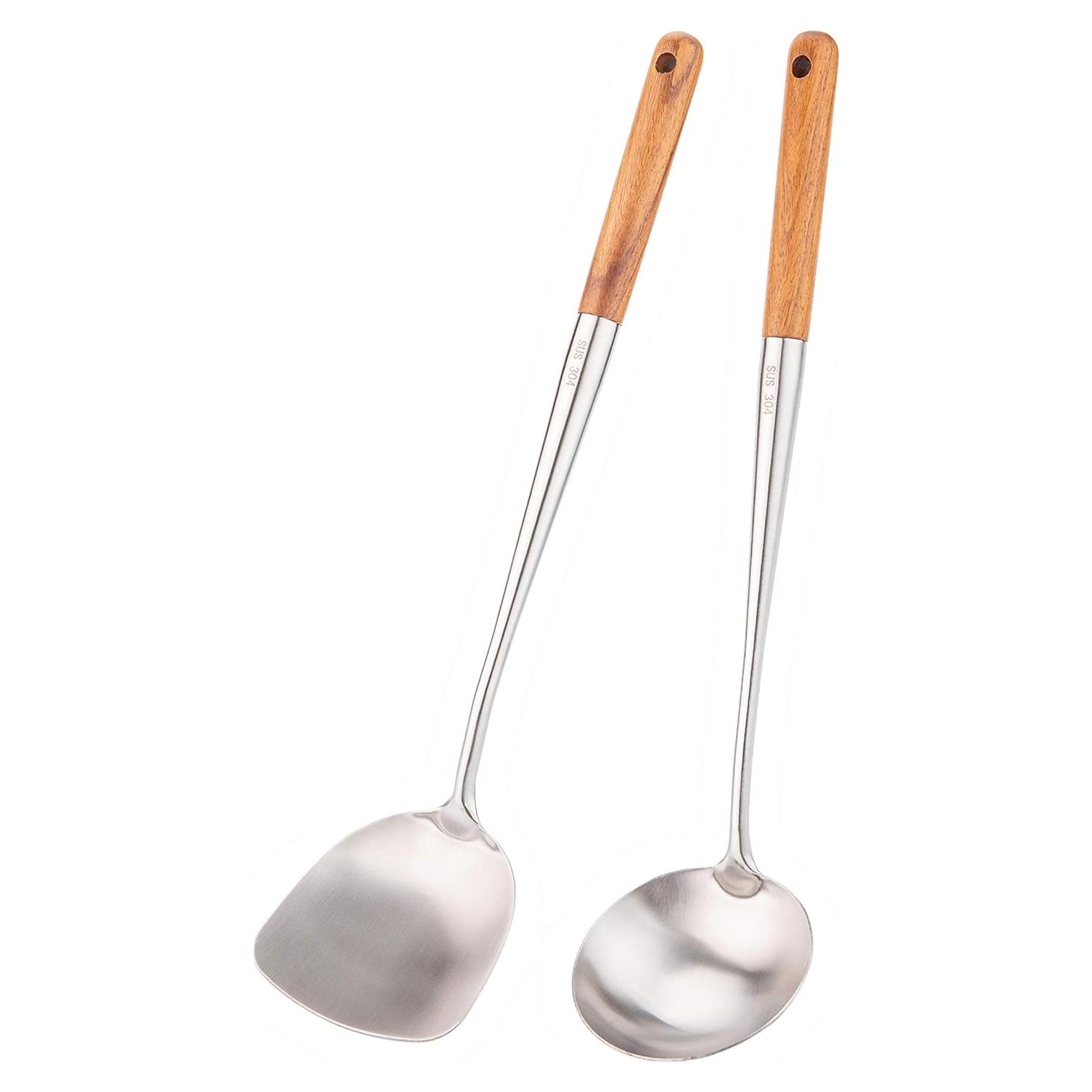 Juego de Utensilios de Cocina FJNATINH - Espátula y Cucharón 43 cm