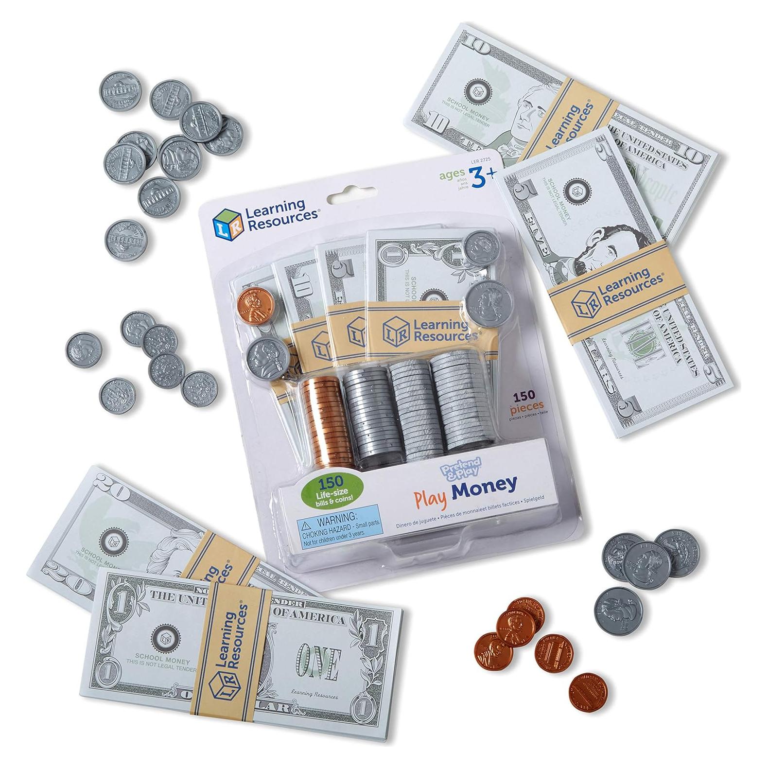 Conjunto de Dinero Simulado Recursos de Aprendizaje 150 Piezas