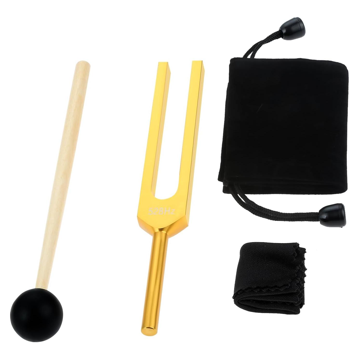 Tenedor de Afinación DRELD 528 Hz Dorado con Accesorios