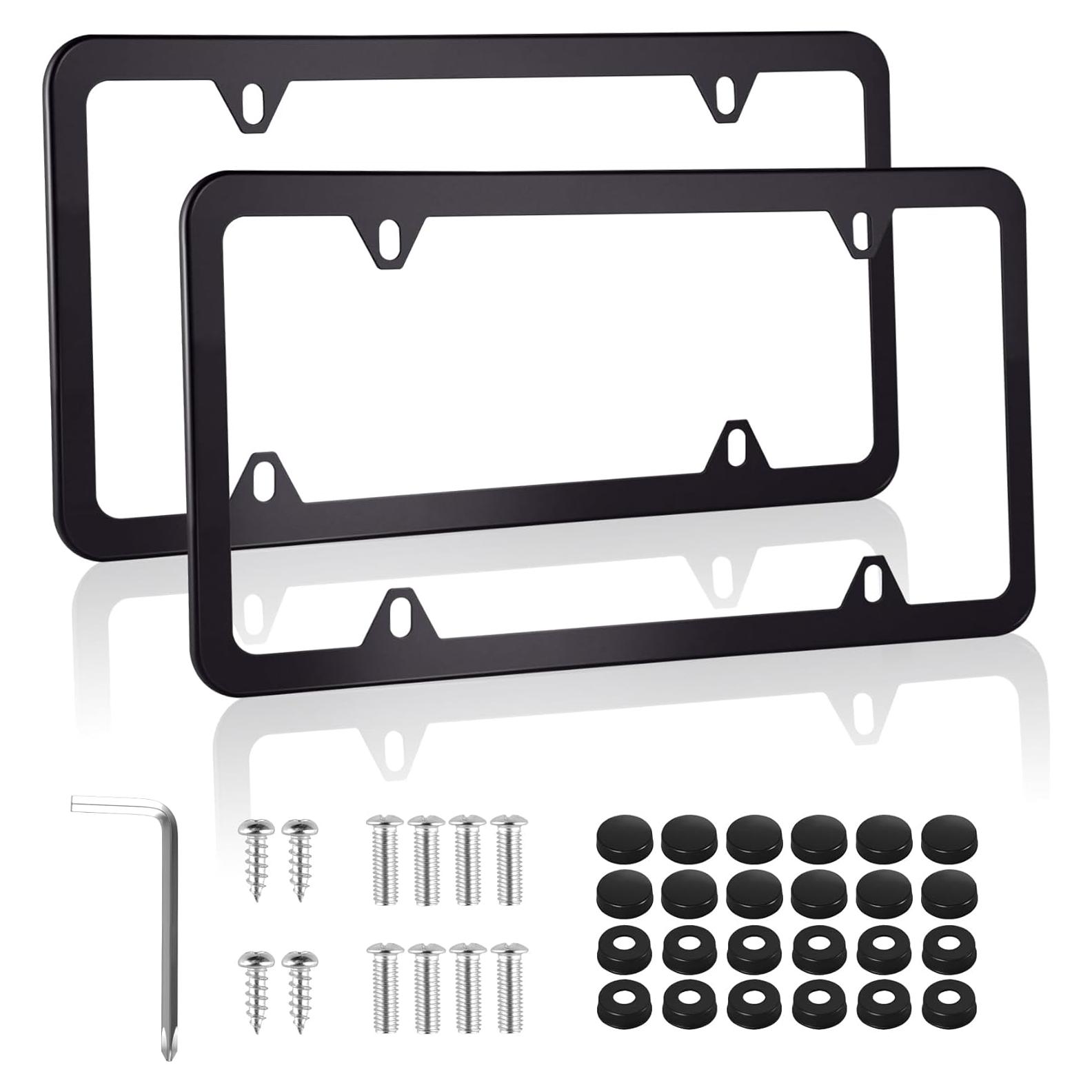 Marcos de Placa de Licencia Alpmosn 2 Piezas Acero Inoxidable