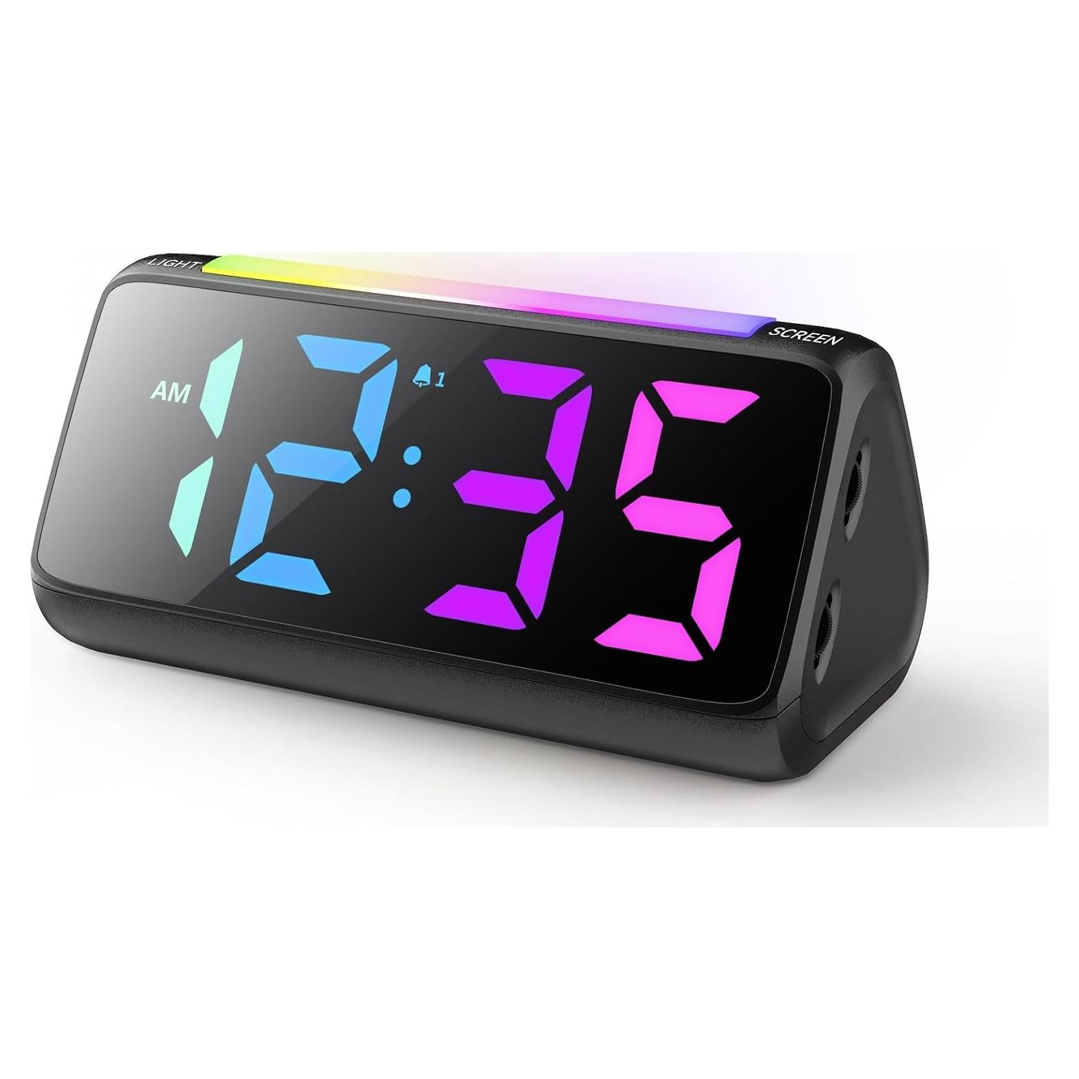 Reloj de Alarma Digital Netzu 6206D Negro con Luz RGB