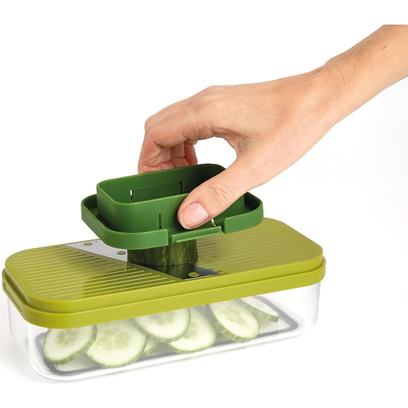 Joseph Joseph Multi-Prep Compact 4-in-1 Multifunctional Set, Kitchen Vegetable Chopper & Dicer, Cheese Grater, Mandoline Veggie Slicer, Food Julienne Cutter with Container