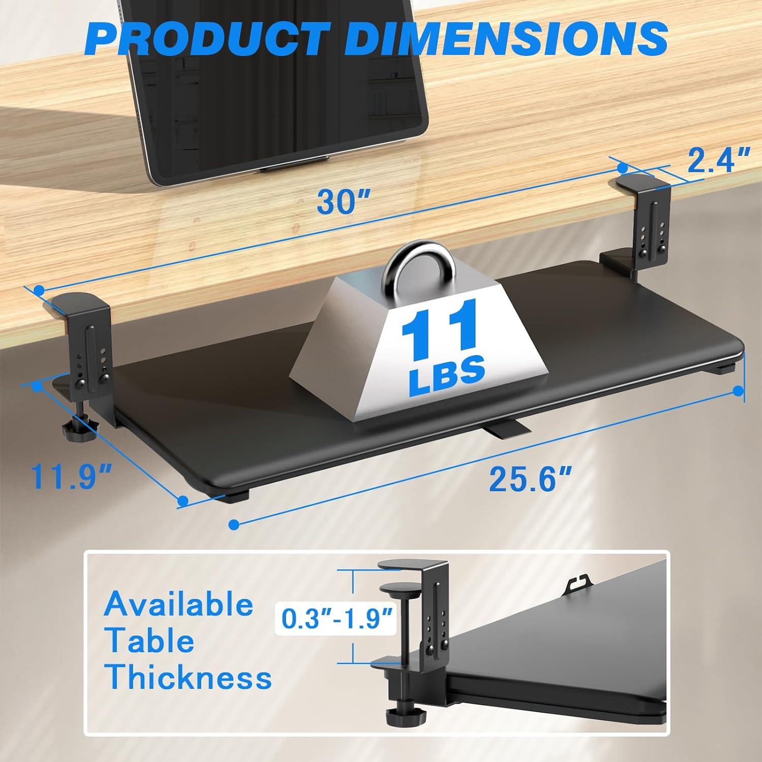 Bandeja para Teclado Rfiver Ajustable 65x33 cm Negra