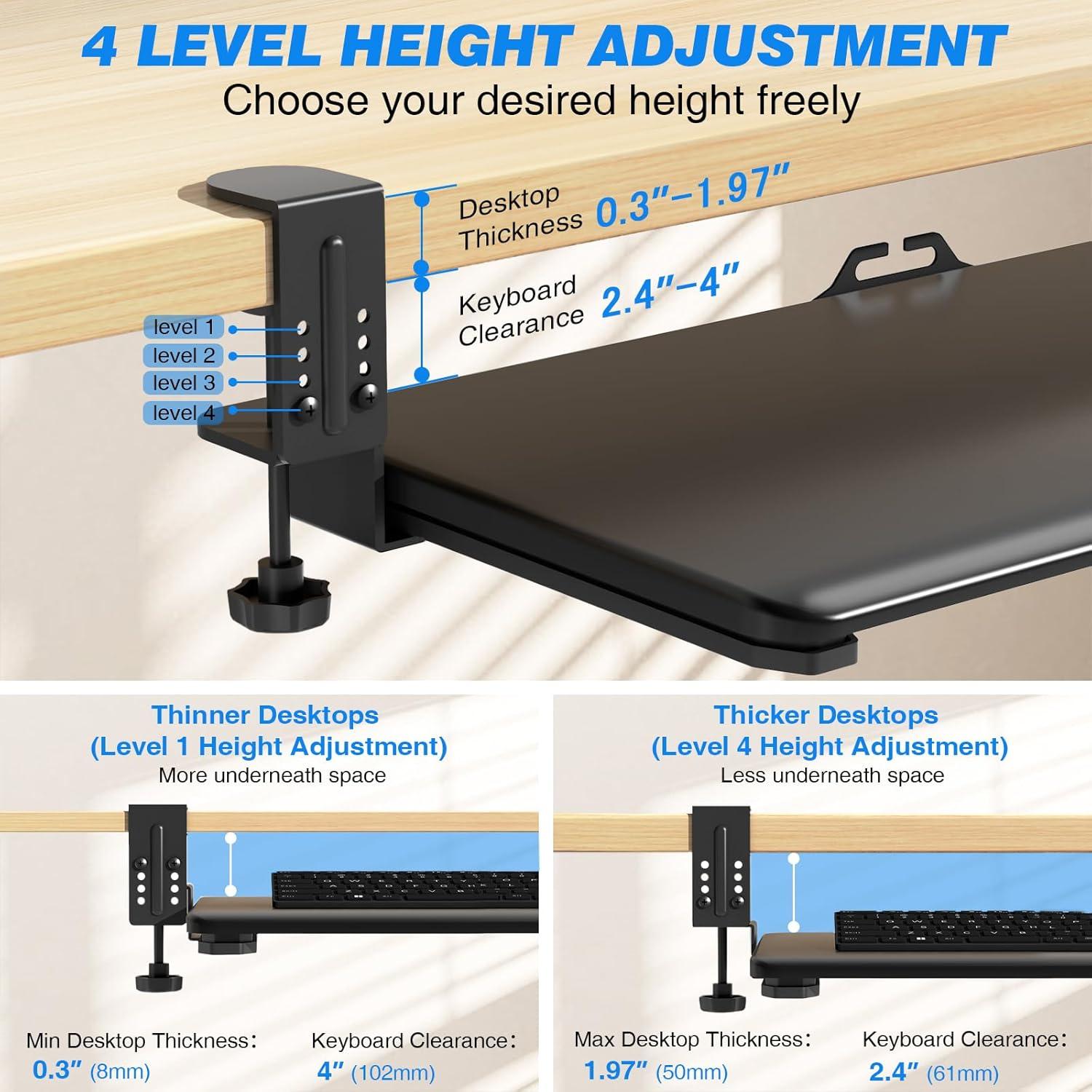 Bandeja para Teclado Rfiver Ajustable 65x33 cm Negra