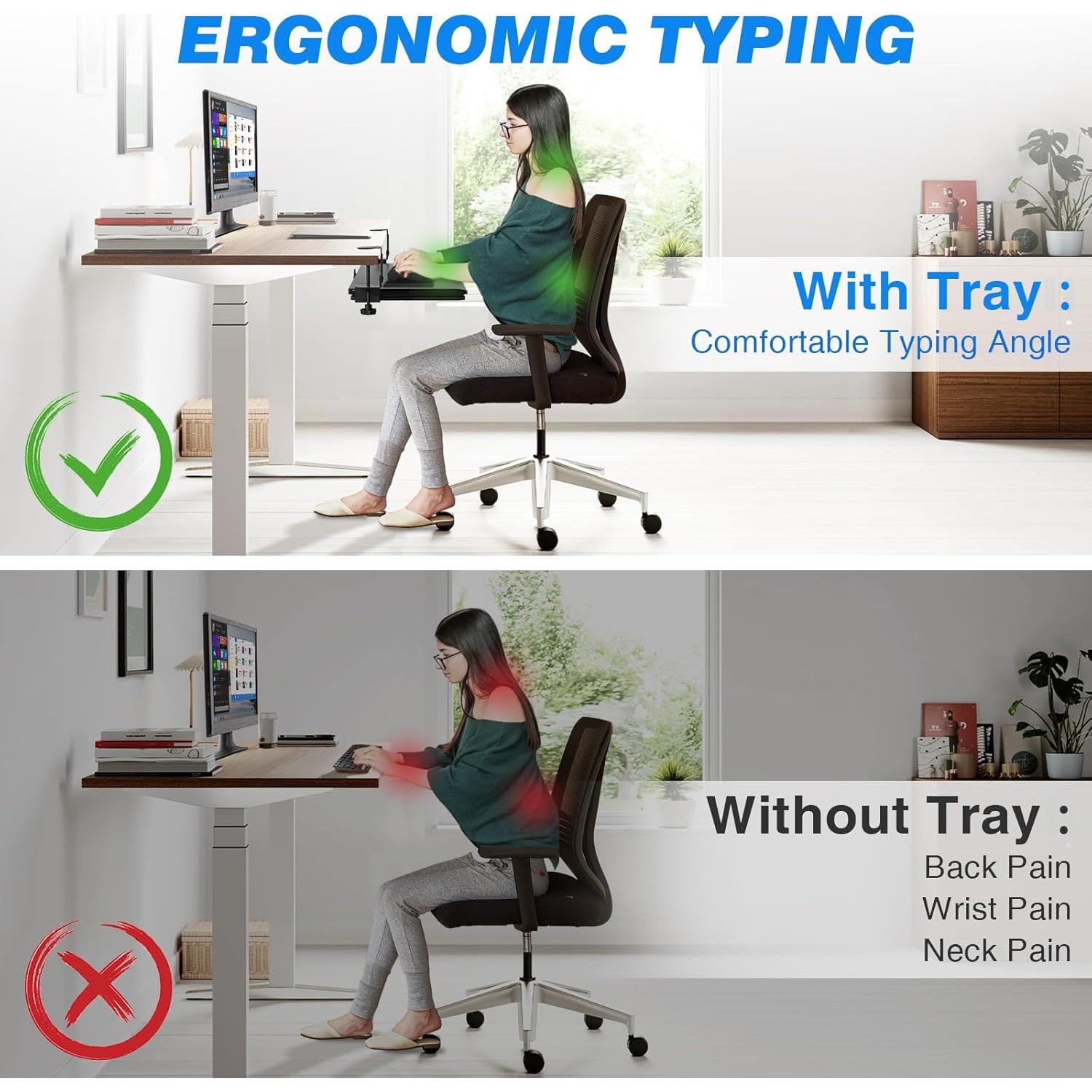 Bandeja para Teclado Rfiver Ajustable 65x33 cm Negra