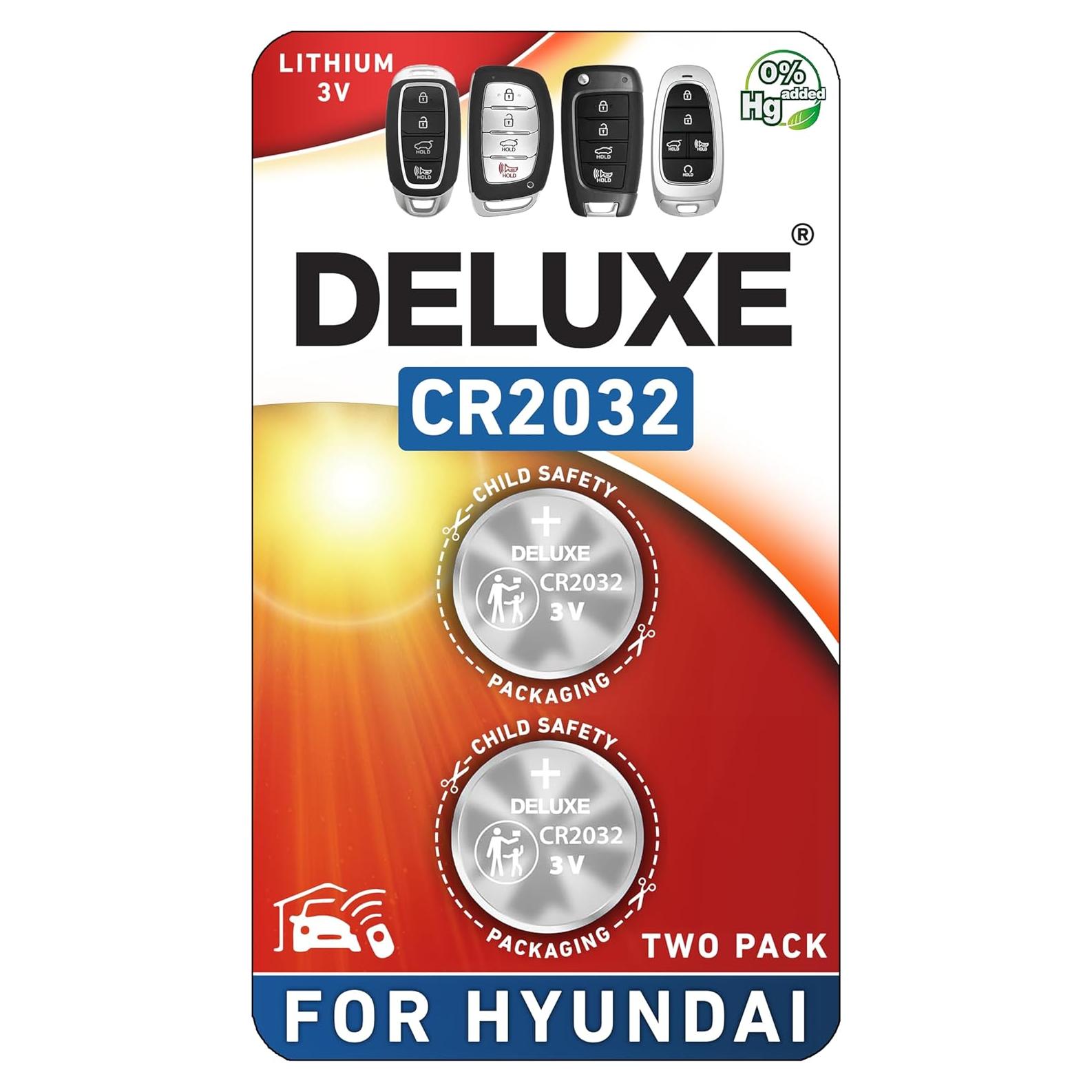 Baterías CR2032 Deluxe para llaveros Hyundai (Paquete de 2)