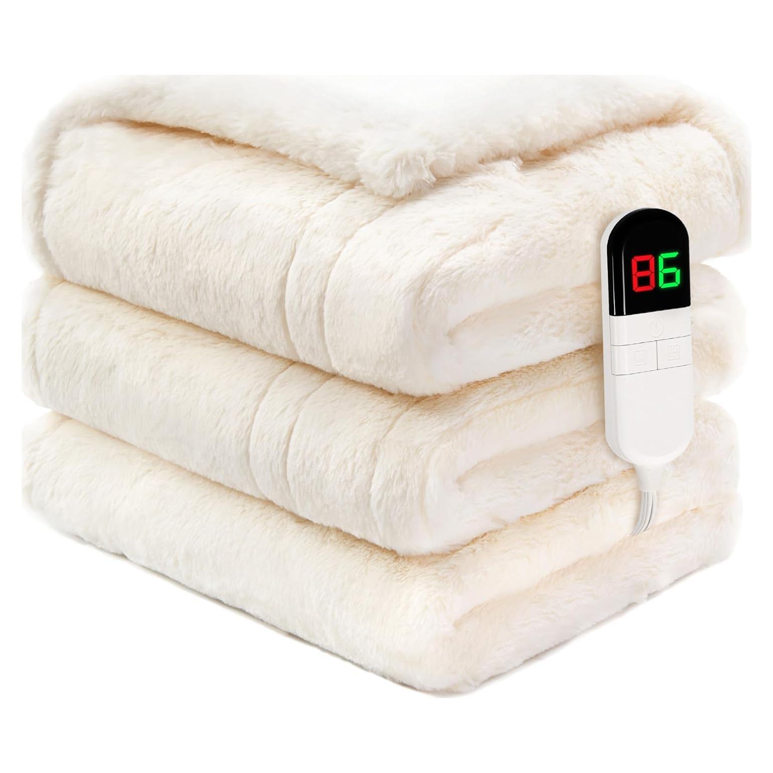 Manta Térmica Eléctrica PTQ 127x152cm 8 Niveles Calor Beige