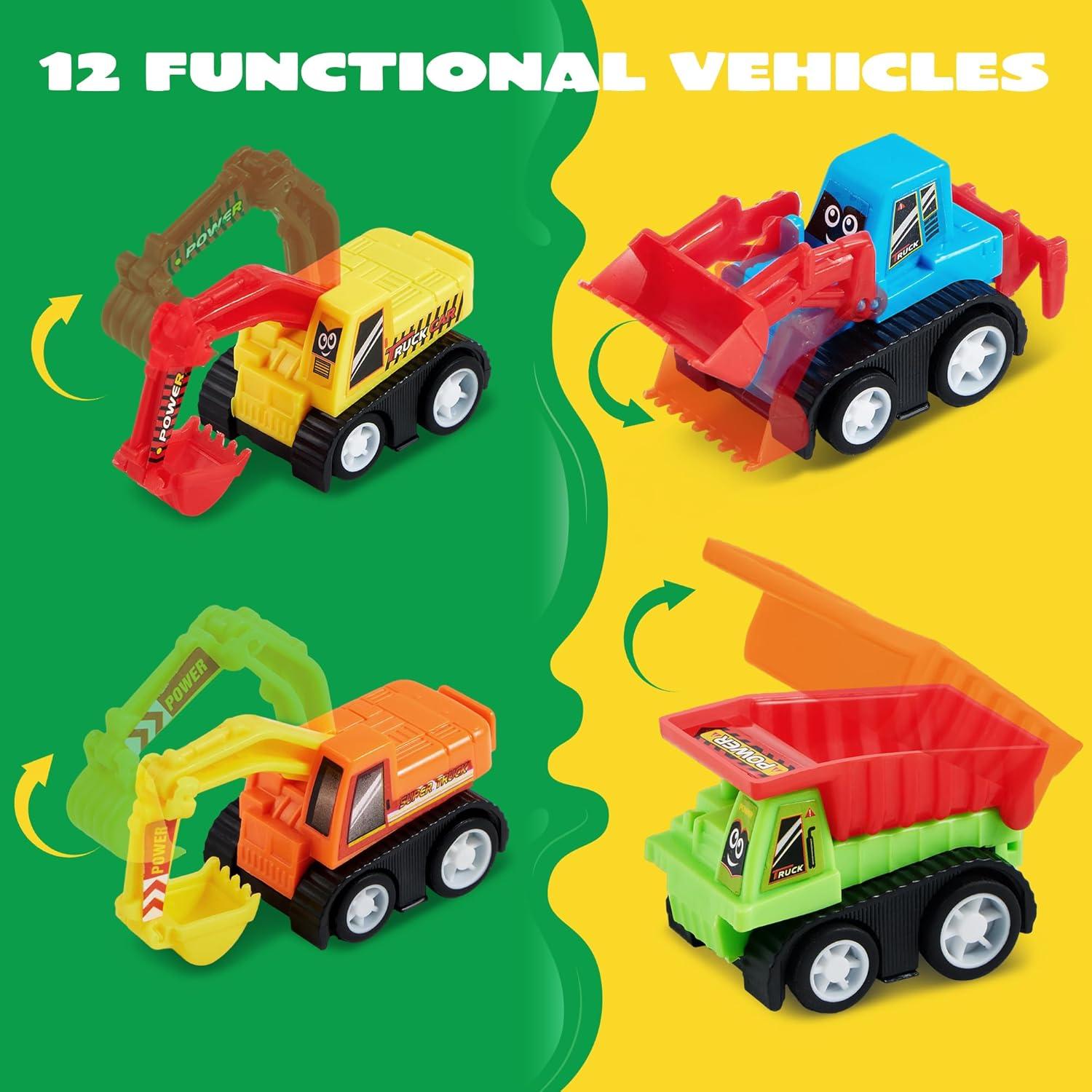 Juego de 12 Mini Coches de Construcción Joyin - Juguetes Divertidos