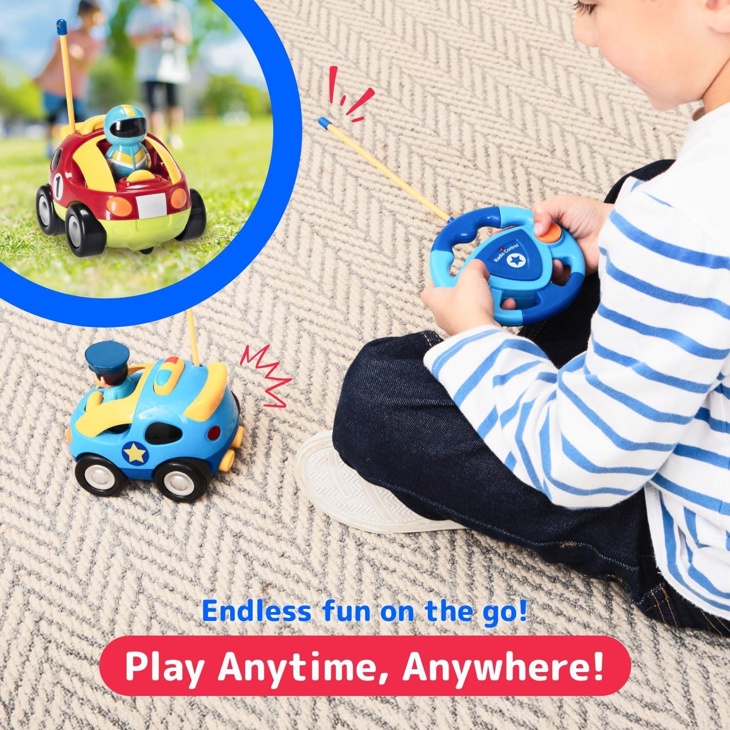 Coches RC Prextex - Paquete de 2 Policías y Carreras