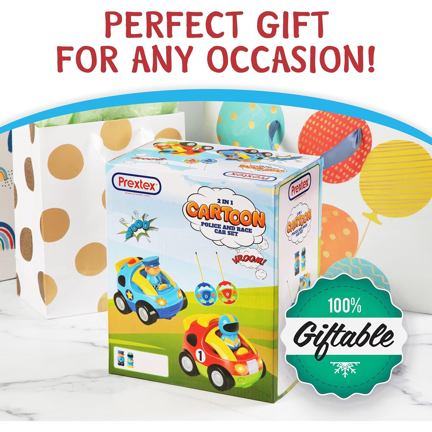 Coches RC Prextex - Paquete de 2 Policías y Carreras