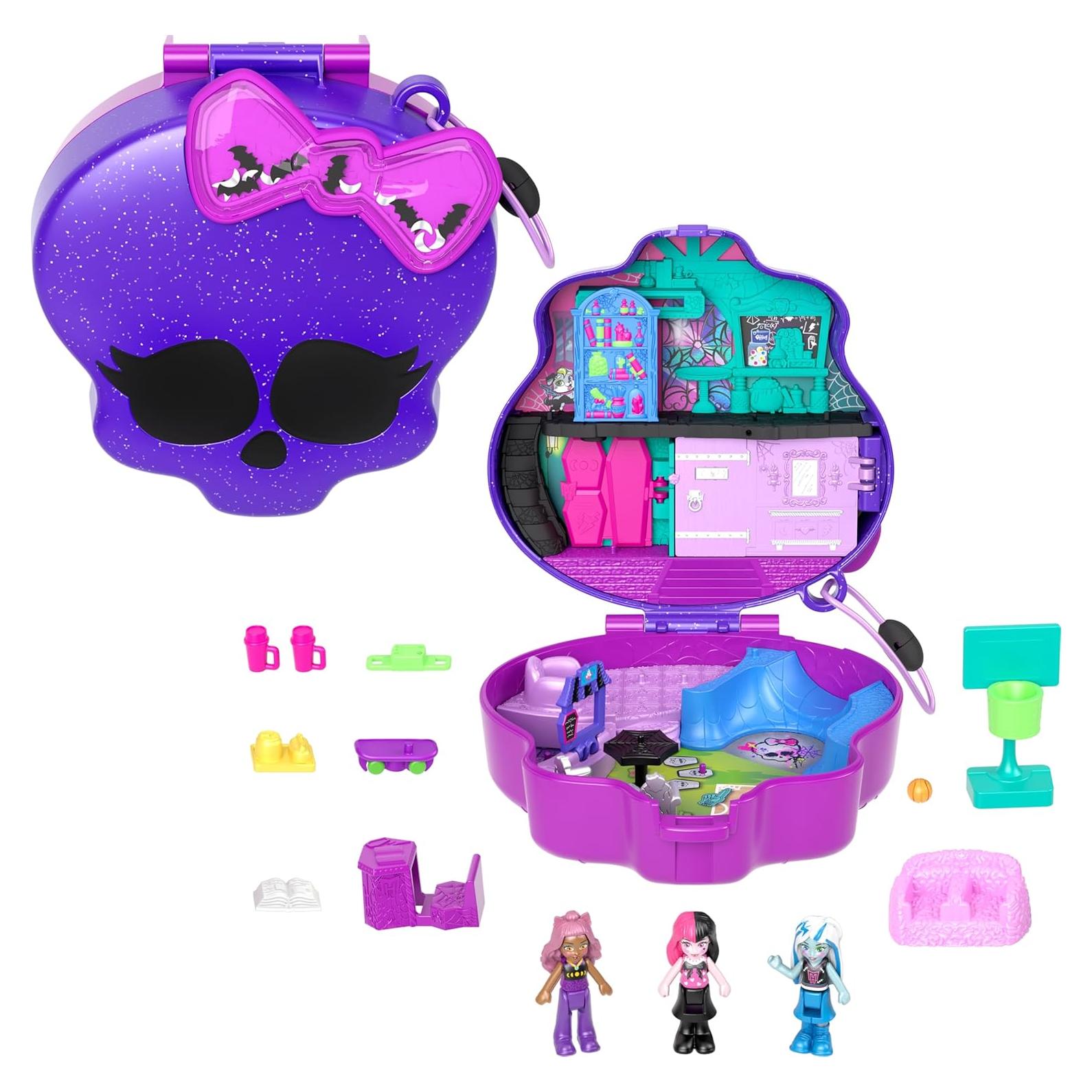 Juego Polly Pocket Monster High con 3 muñecas y 10 accesorios