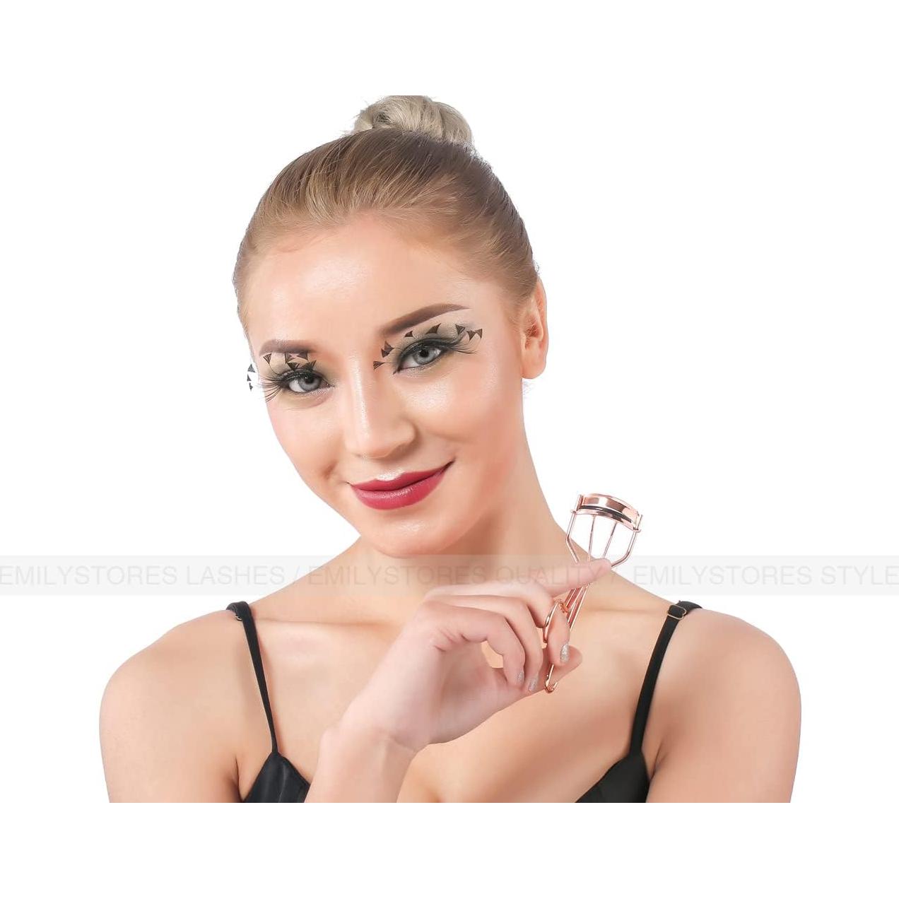 Rizador de Pestañas Profesional EMILYSTORES Dorado con Almohadillas