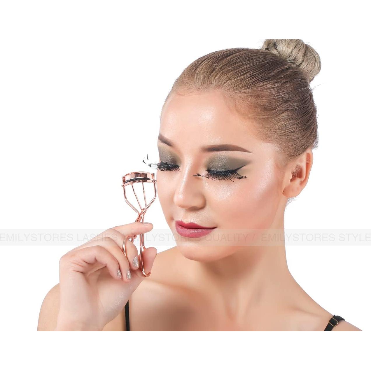 Rizador de Pestañas Profesional EMILYSTORES Dorado con Almohadillas