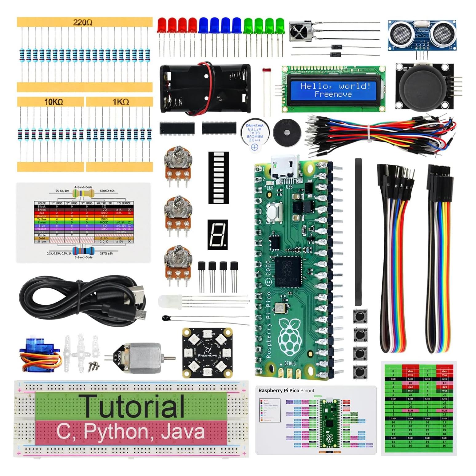 Kit de Inicio FREENOVE para Raspberry Pi Pico - 177 Artículos
