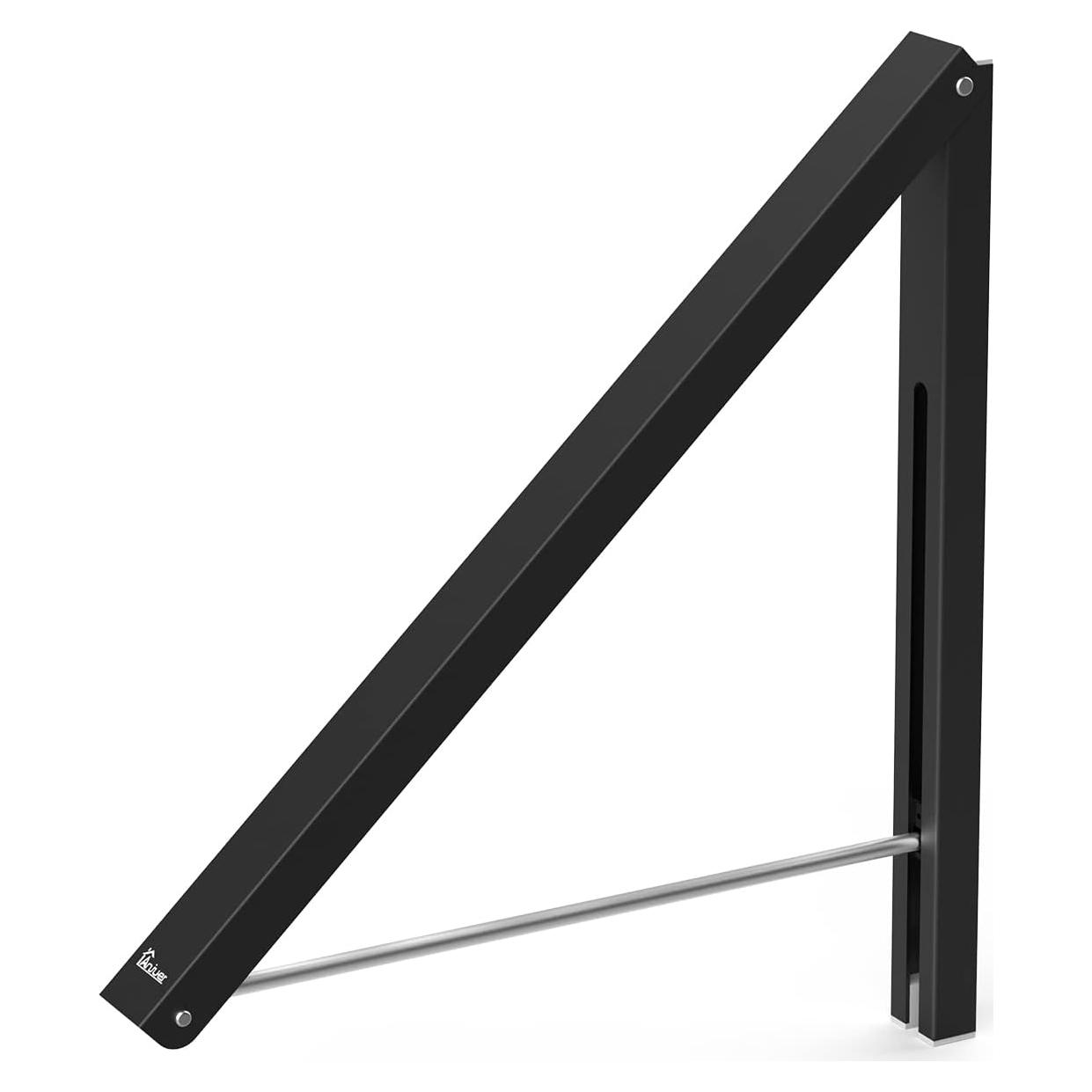 Perchero Plegable de Pared Anjuer - Aluminio Negro 32x29 cm