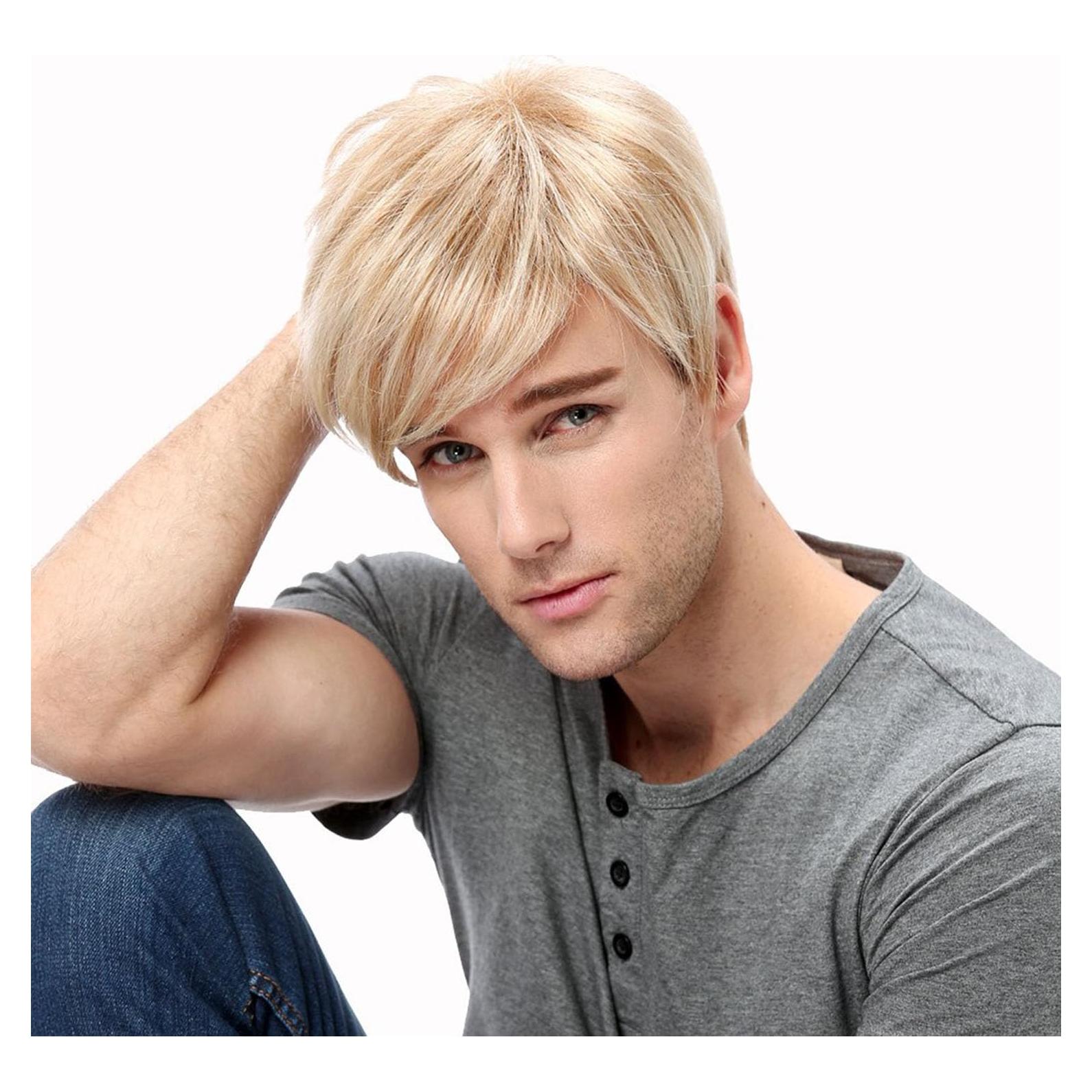 Peluca Corta Recta YYHR Color Mezcla Rubia y Marrón