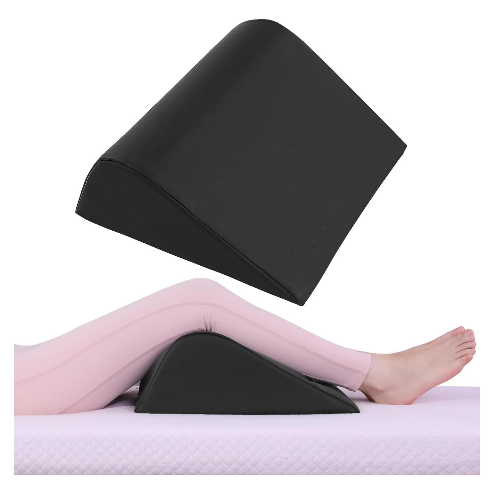 Almohada Cuña HOMBYS para Piernas y Rodillas - Espuma PU Negra