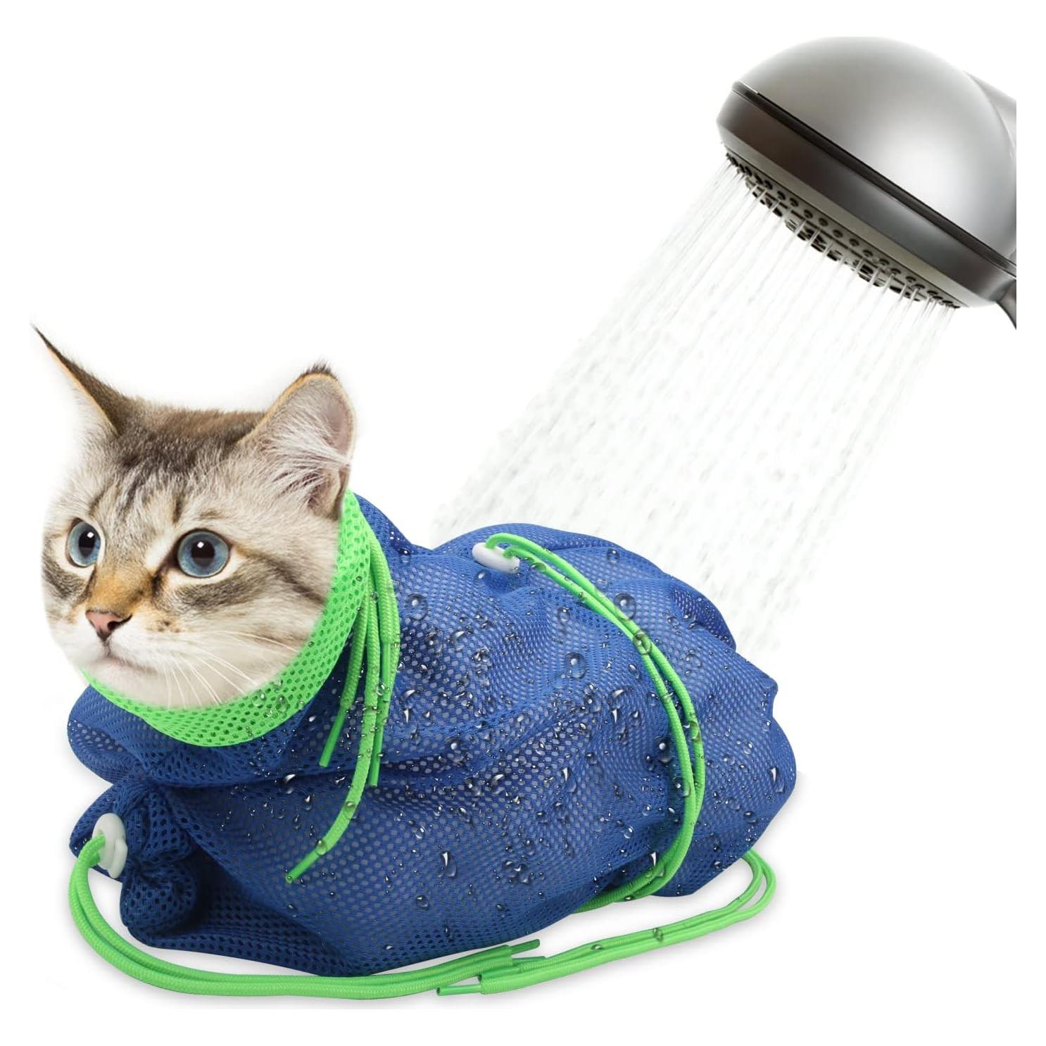 Bolsa de Ducha para Gatos Catcan - Malla Suave Ajustable 70 cm