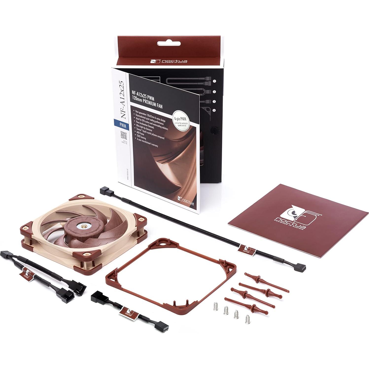 Ventilador Silencioso Noctua NF-A12x25 PWM 120mm 22.6 dB