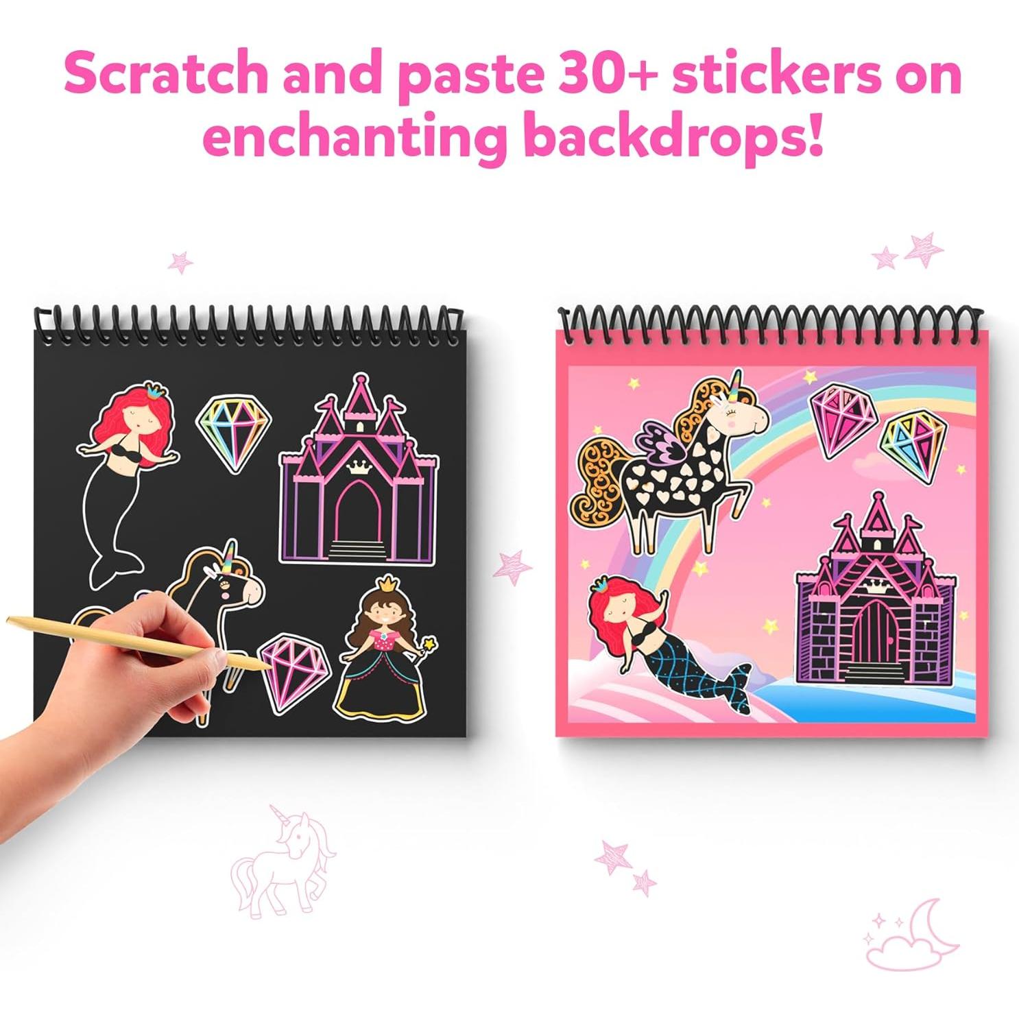 Libro de Arte para Rascar Skillmatics - Unicornios y Princesas