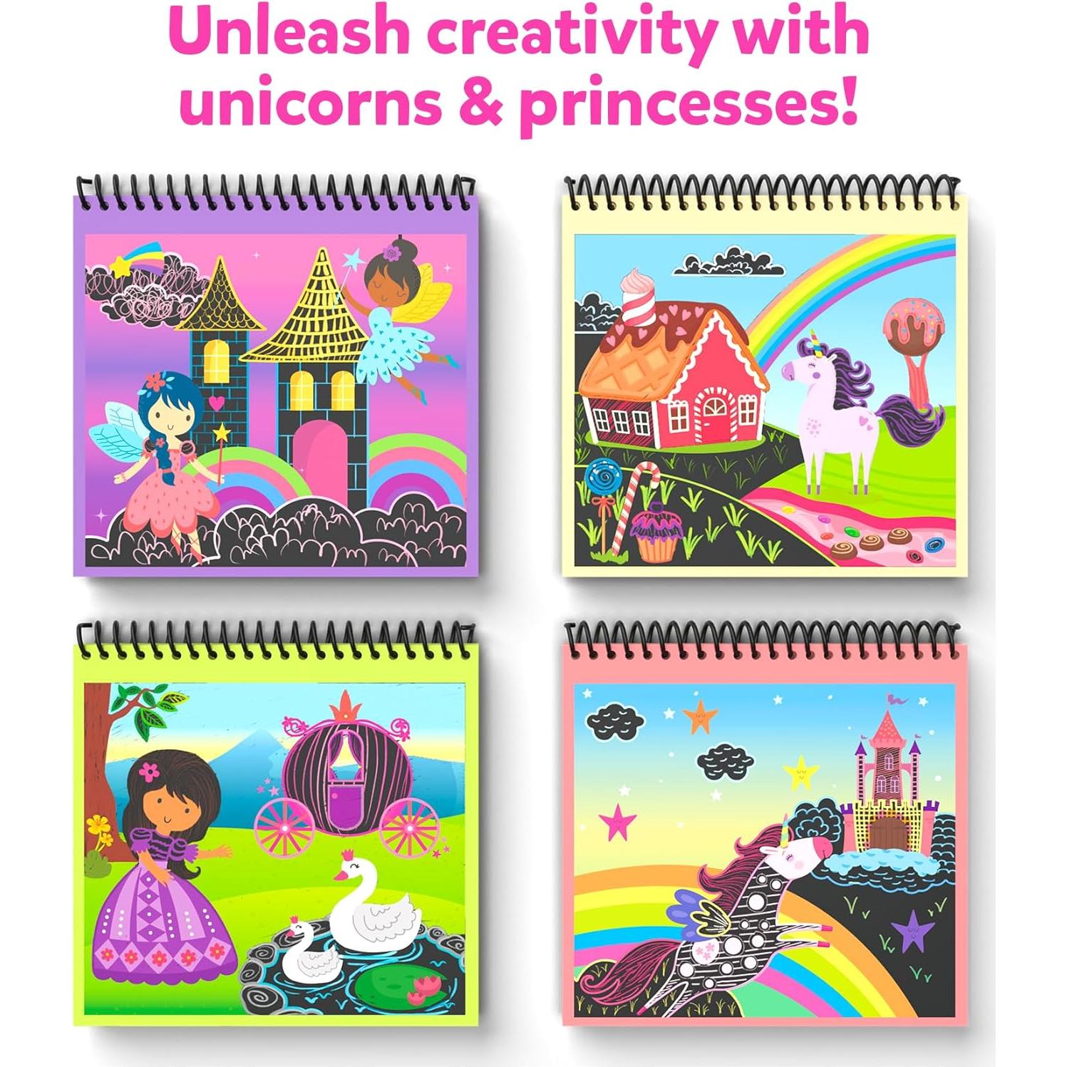 Libro de Arte para Rascar Skillmatics - Unicornios y Princesas