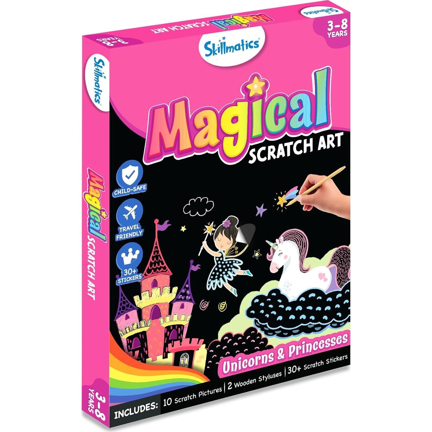 Libro de Arte para Rascar Skillmatics - Unicornios y Princesas