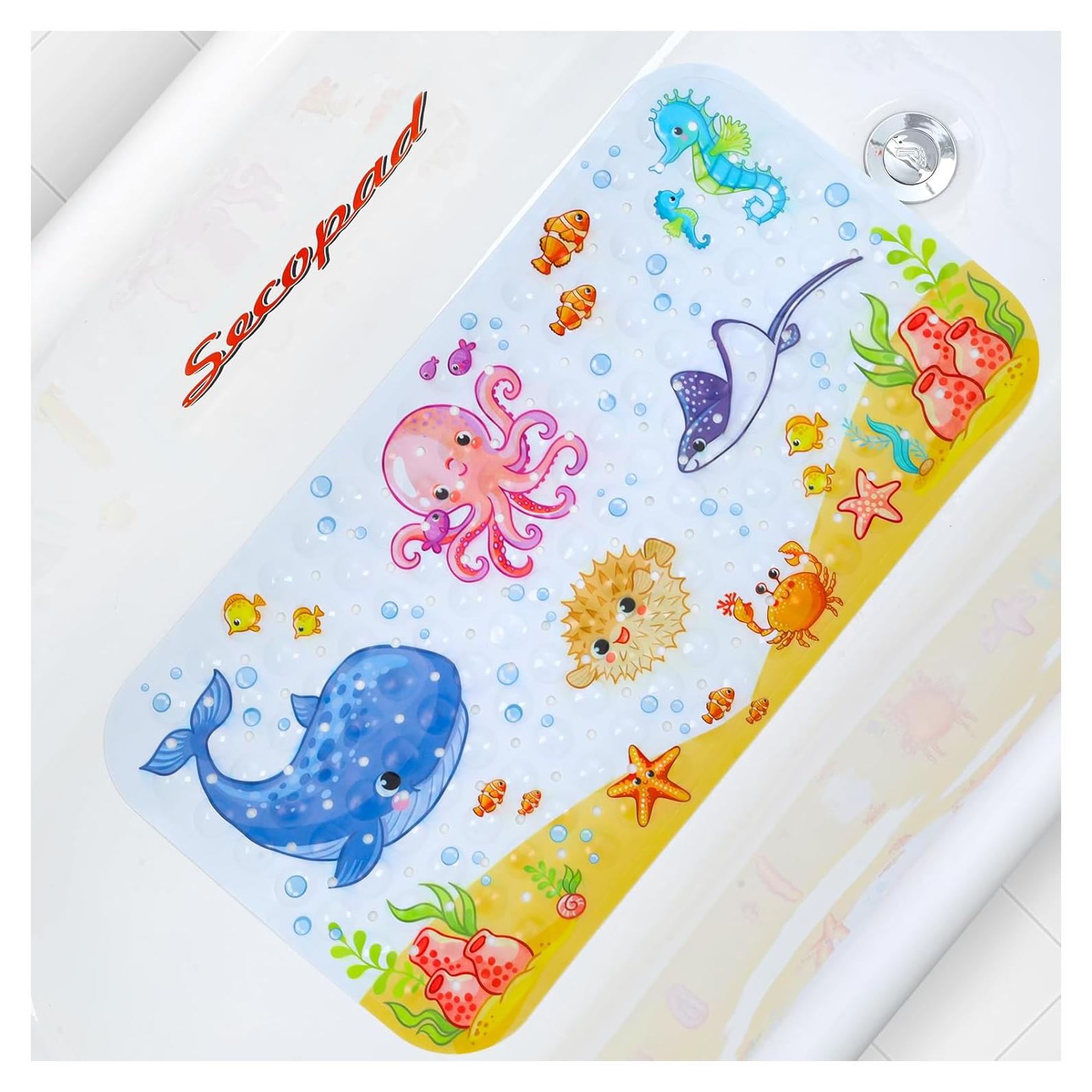 Alfombrilla de baño antideslizante Secopad 70x38cm Pulpo Rosa