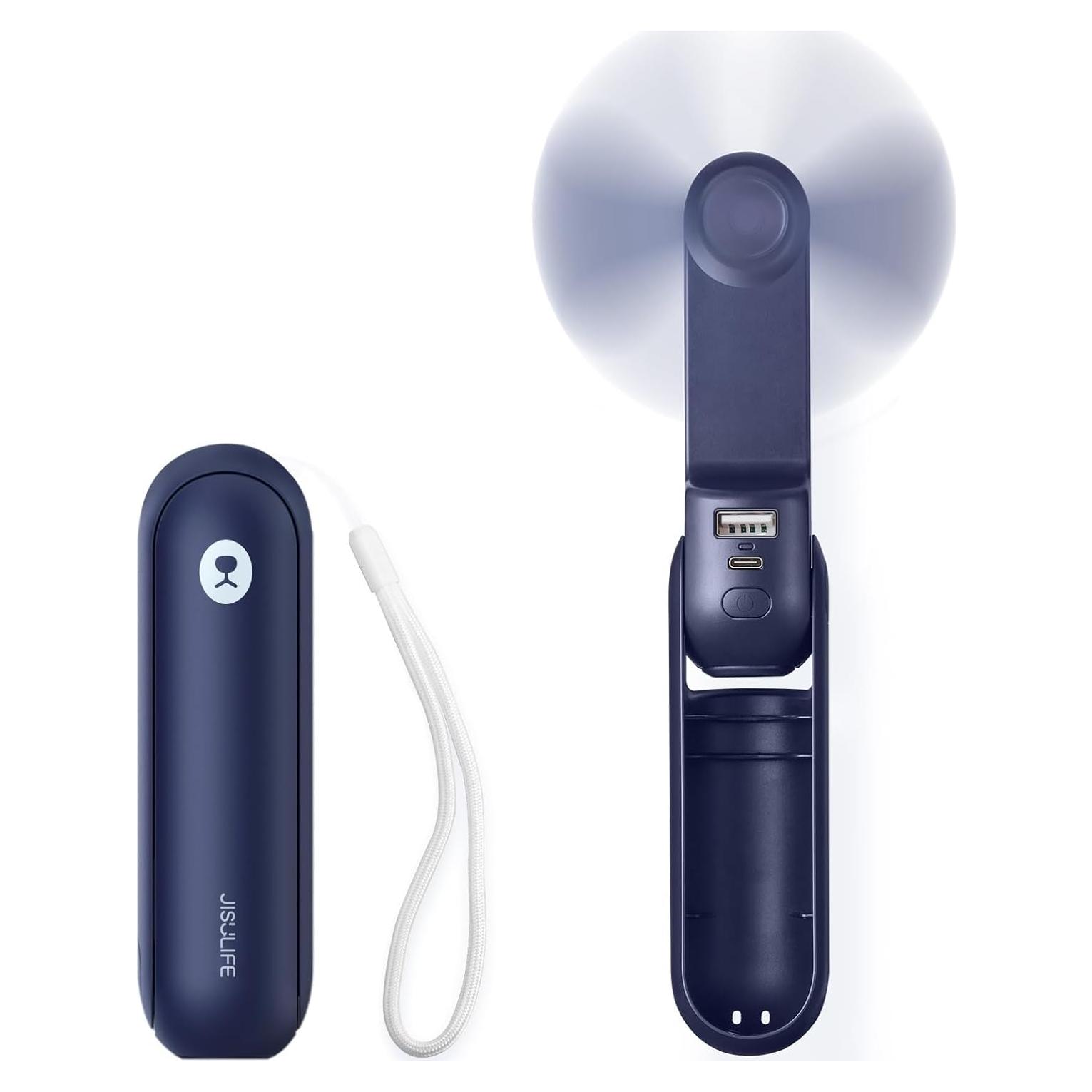 Ventilador Portátil JISULIFE F8-P Mini 3 en 1 Recargable