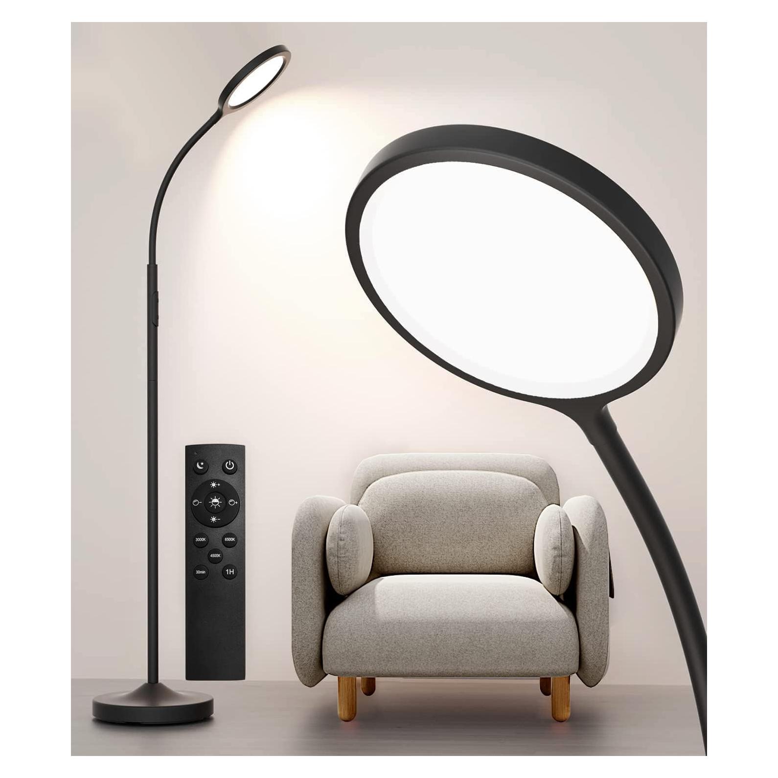 Lámpara de pie Luckystyle LK-1006 LED regulable negra