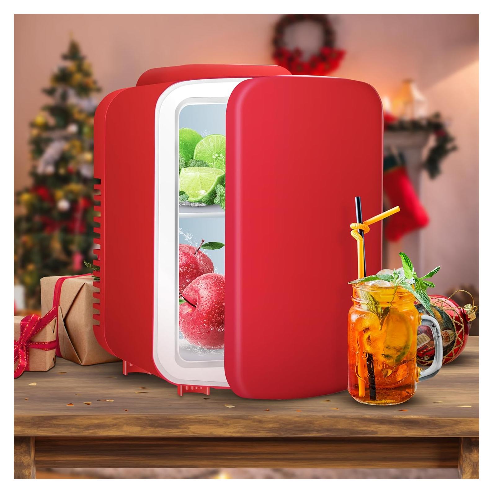 Mini Nevera Portátil Simple Deluxe 4L Enfriador y Calentador Rojo