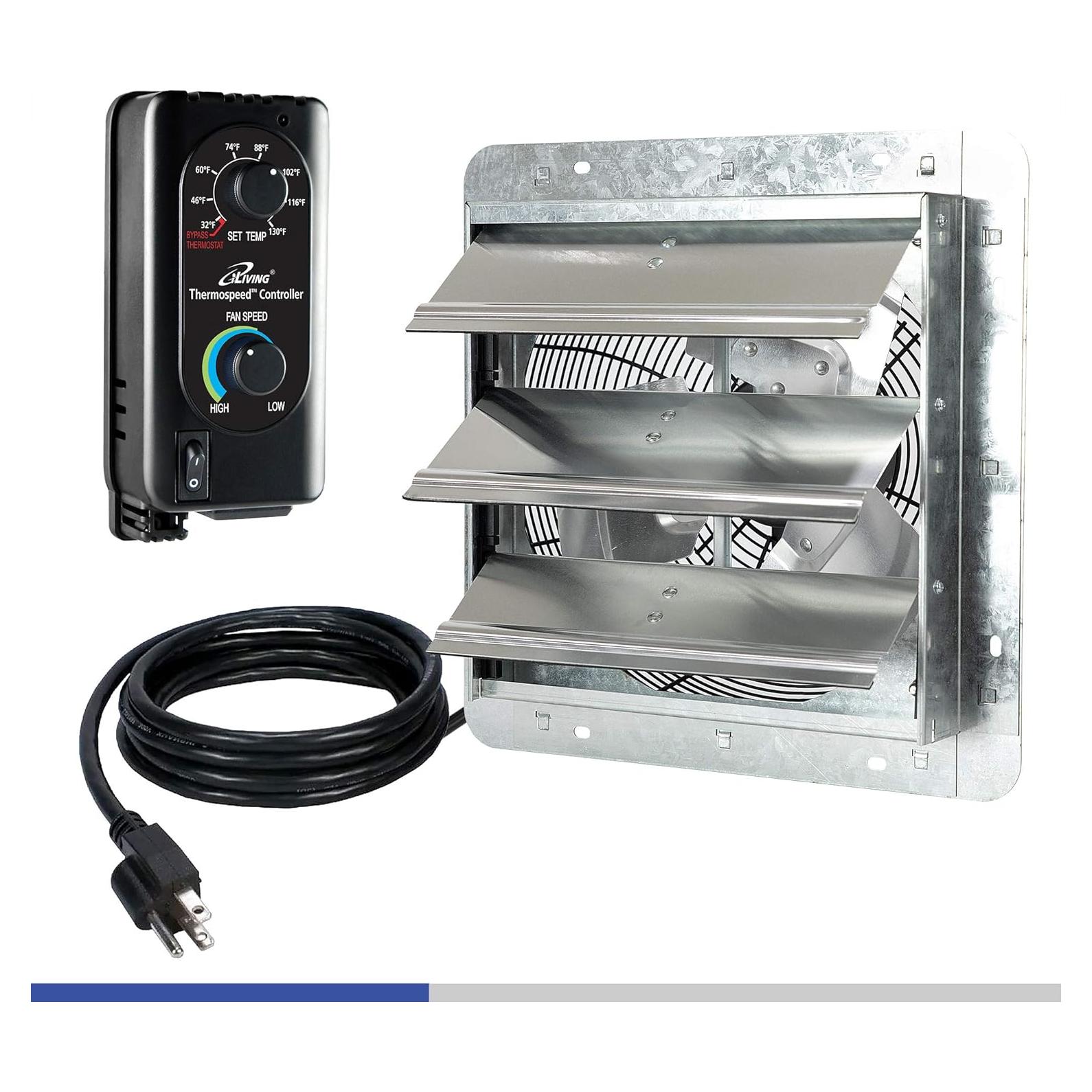 Ventilador de Escape iLIVING 12" con Controlador Thermospeed