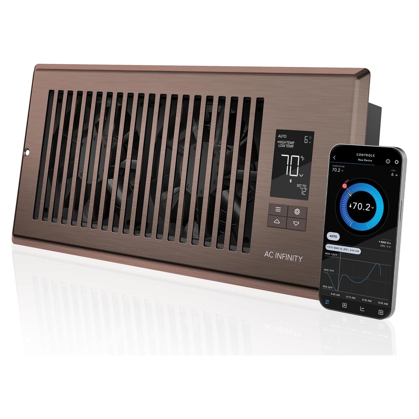 Ventilador AC Infinity AIRTAP T4 Bronce 10 Velocidades