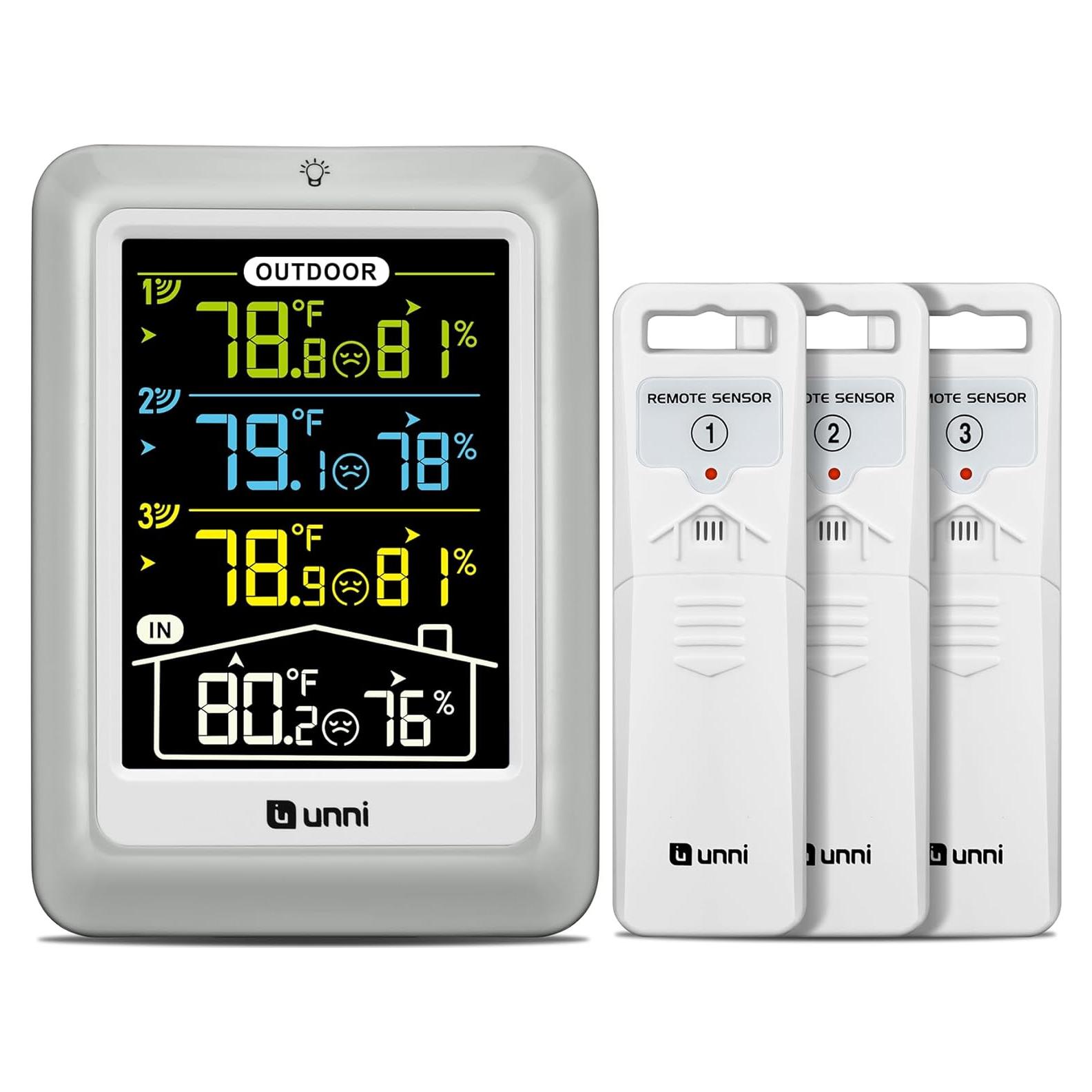 Termómetro Inalámbrico U UNNI UN0582CS con 3 Sensores y Pantalla 4.5"