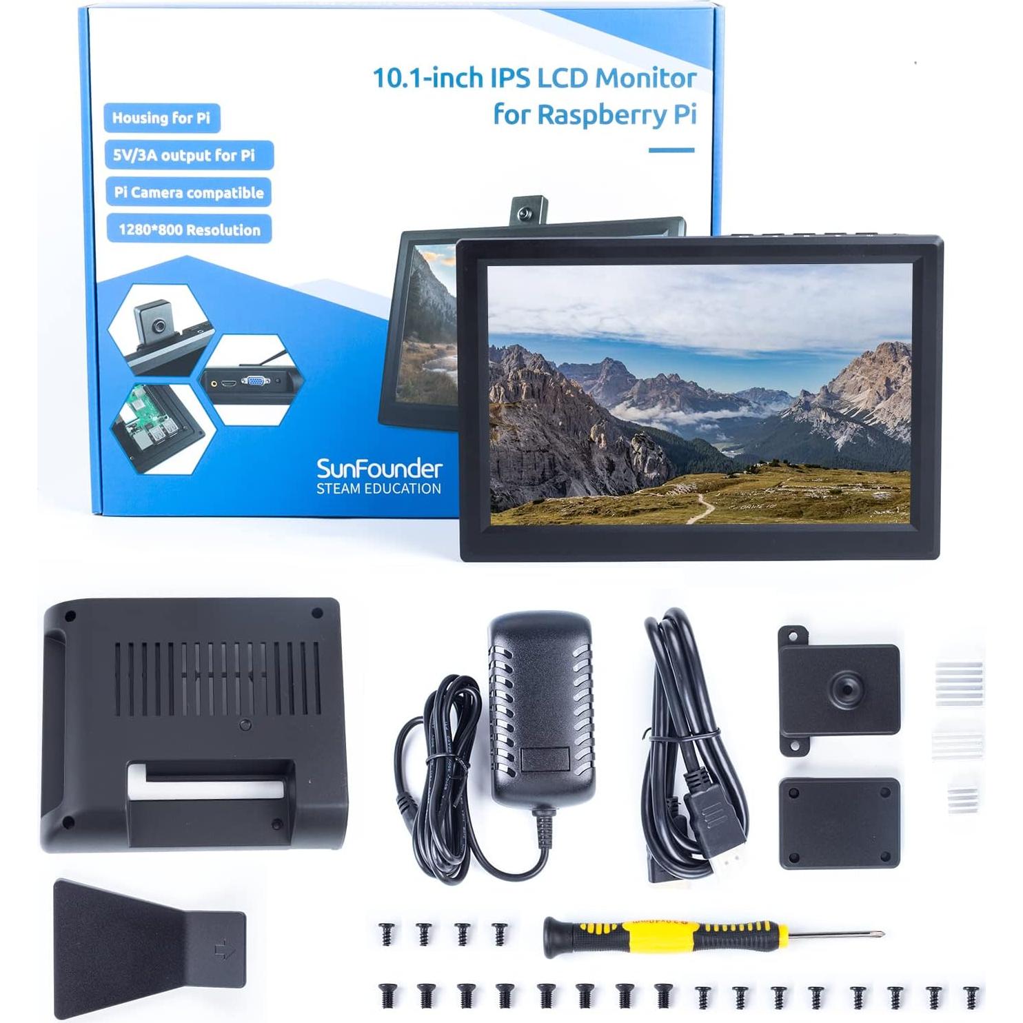 Monitor Portátil SunFounder 10.1" para Raspberry Pi 1280x800