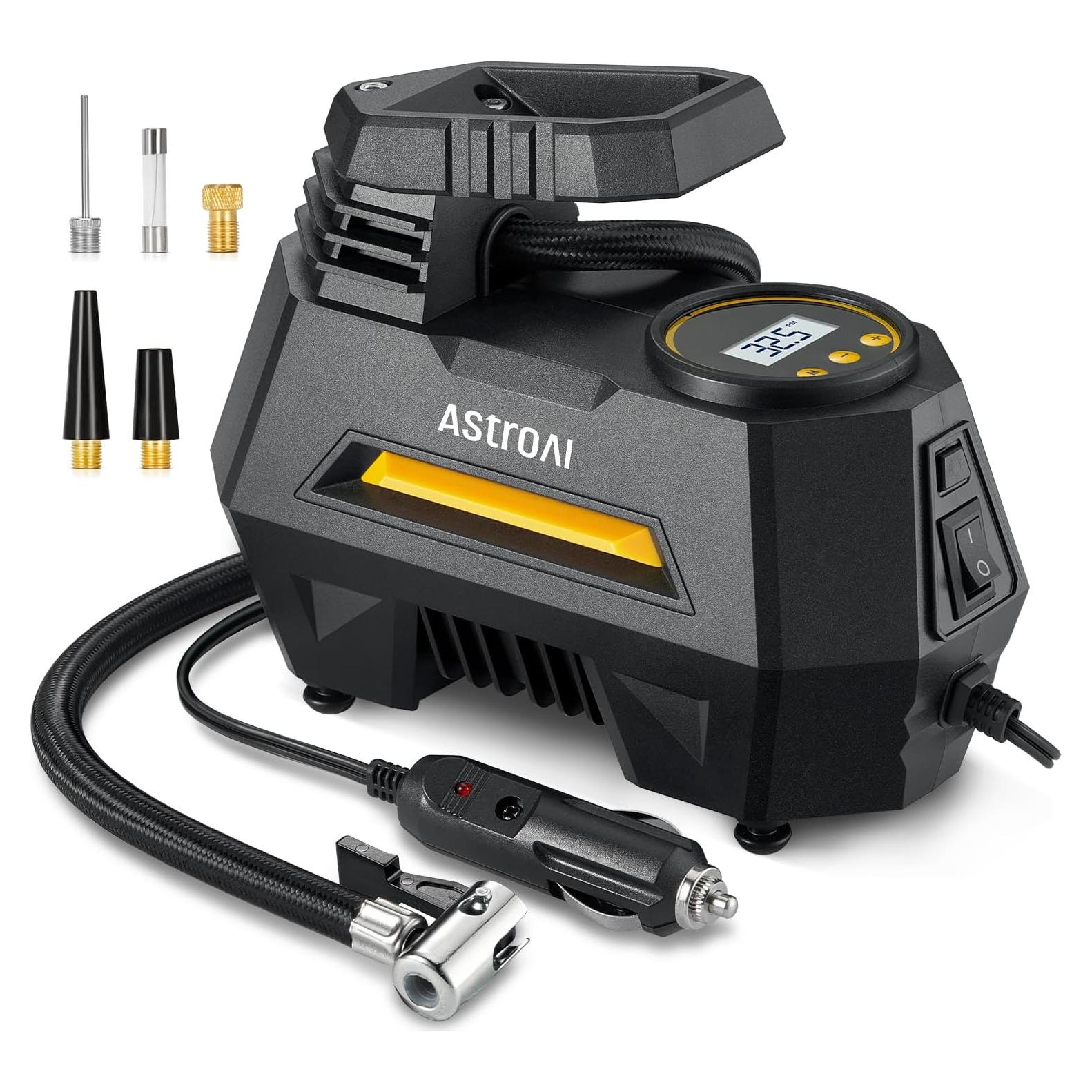 Compresor de Aire Portátil AstroAI CZK-3631 12V 36 PSI Amarillo