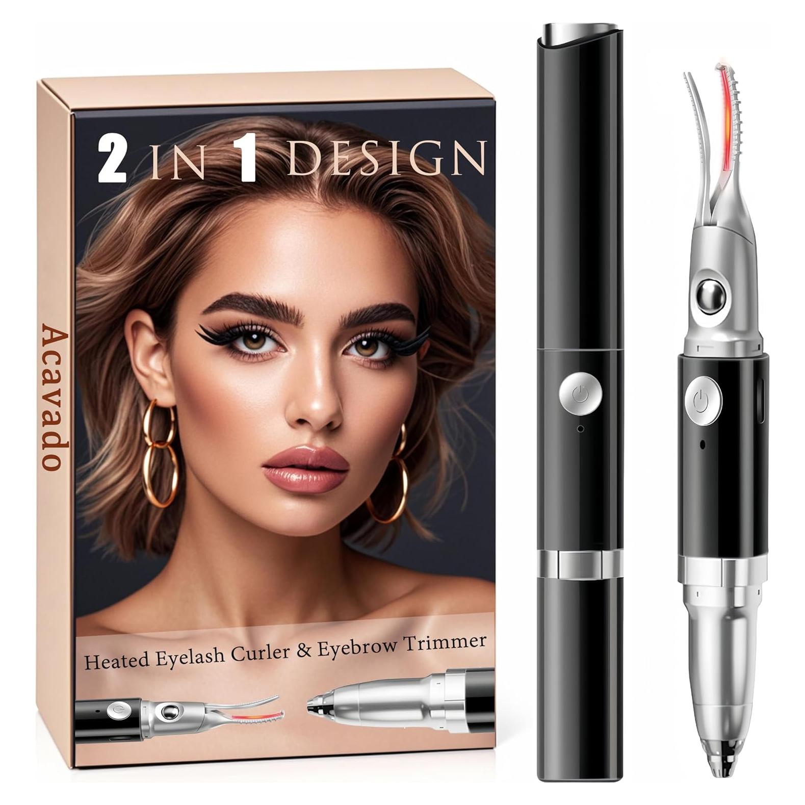 Rizador de Pestañas Calentado 2 en 1 Acavado Negro